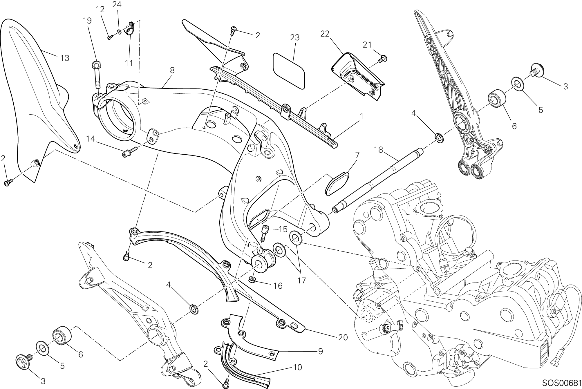 28A BRAS OSCILLANT ARRIERE POUR HYPERMOTARD 939 2016