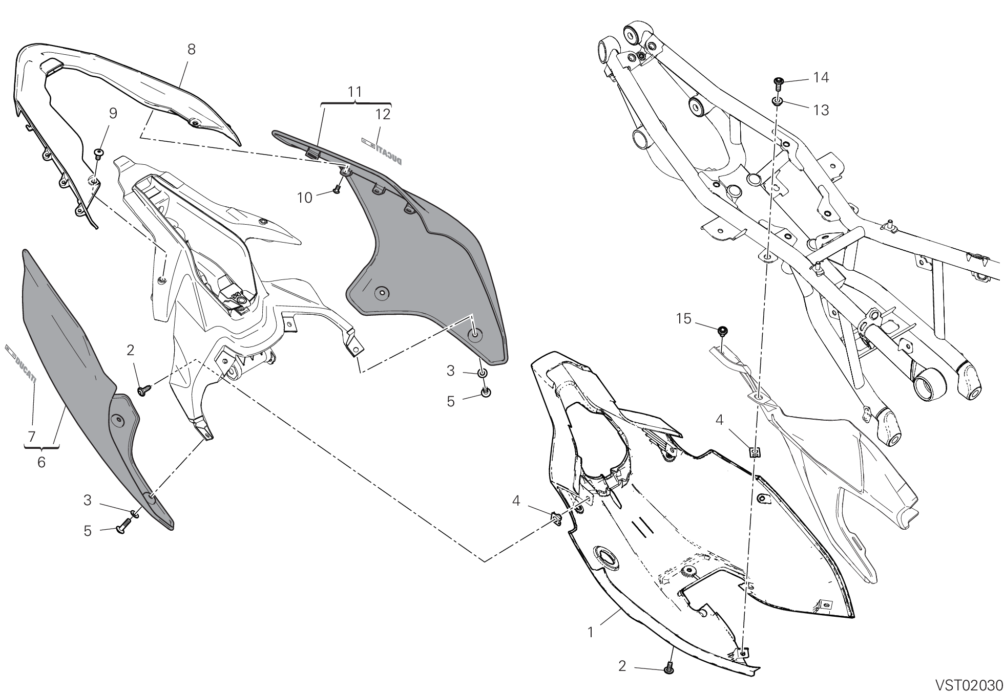 36D QUEUE DE CARENAGE POUR SUPERBIKE PANIGALE V2 2020