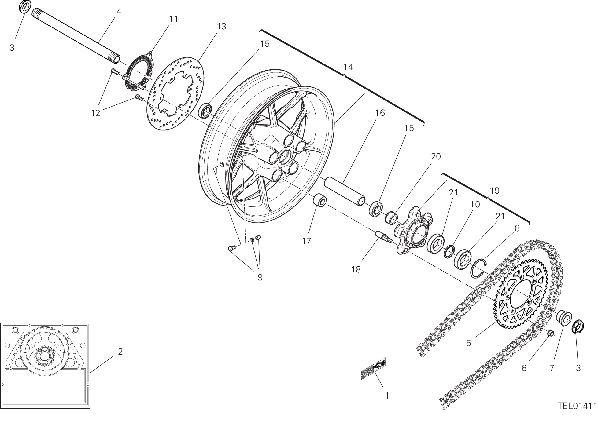 29A ROUE ARRIERE POUR SCRAMBLER ICON 2020