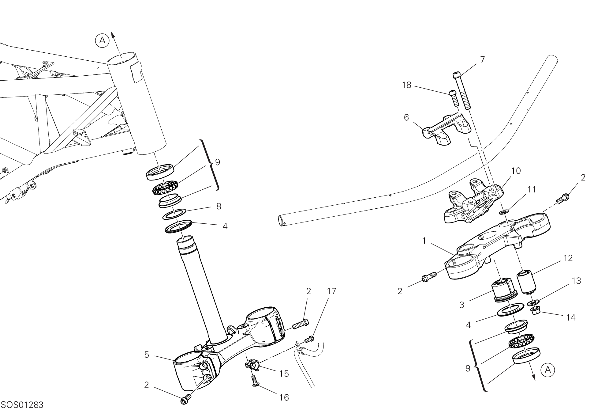 18A ENSEMBLE DIRECTION POUR SCRAMBLER NIGHTSHIFT 2G 2024
