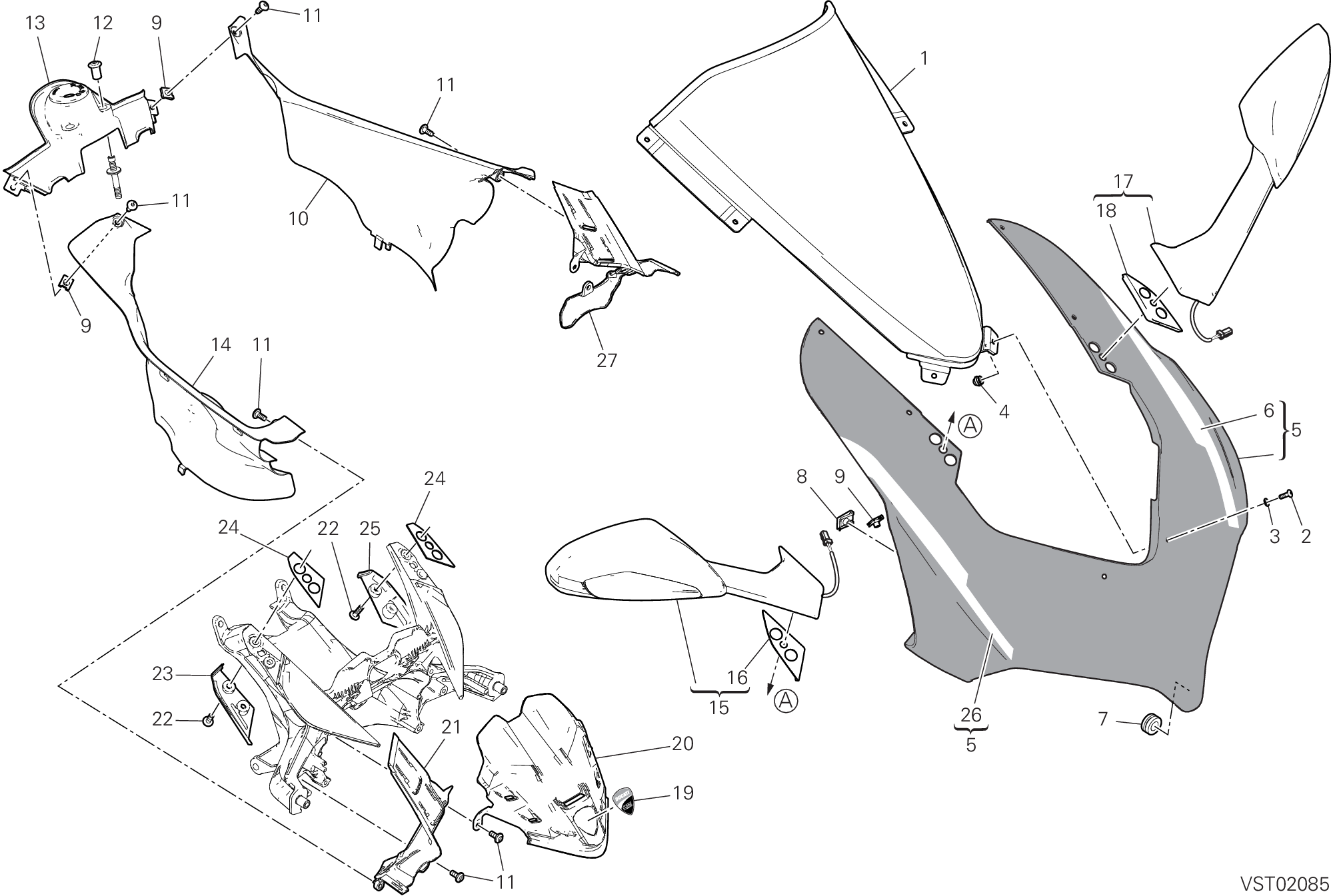 37A CAPOT AVANT POUR SUPERBIKE SUPERLEGGERA V4 2021