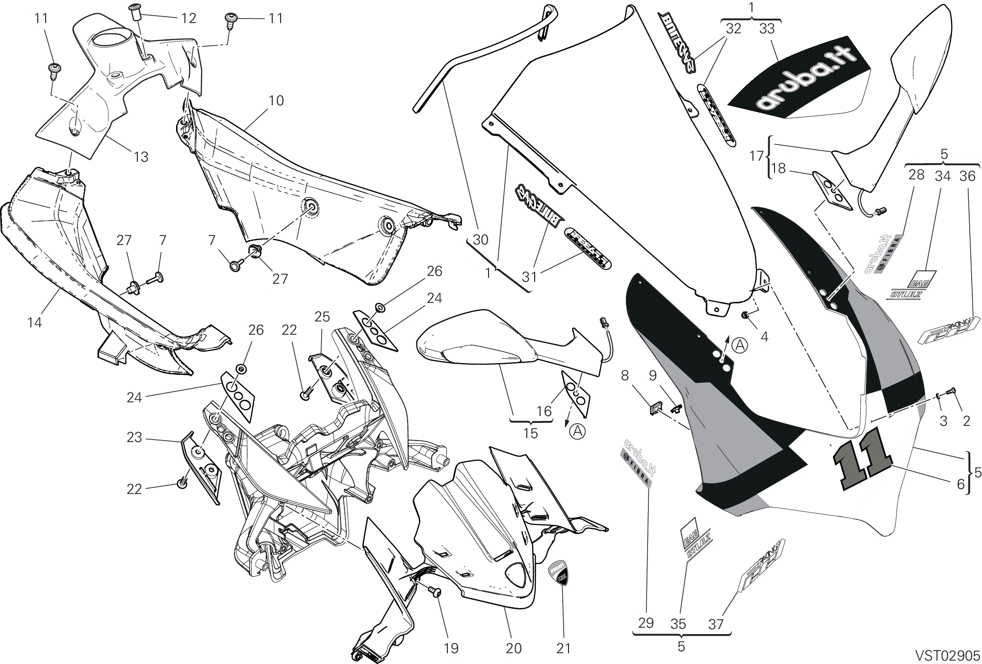 36A CAPOT AVANT POUR SUPERBIKE PANIGALE V2 BULEGA 2023 WORLD CHAMPION REPLICA 2025