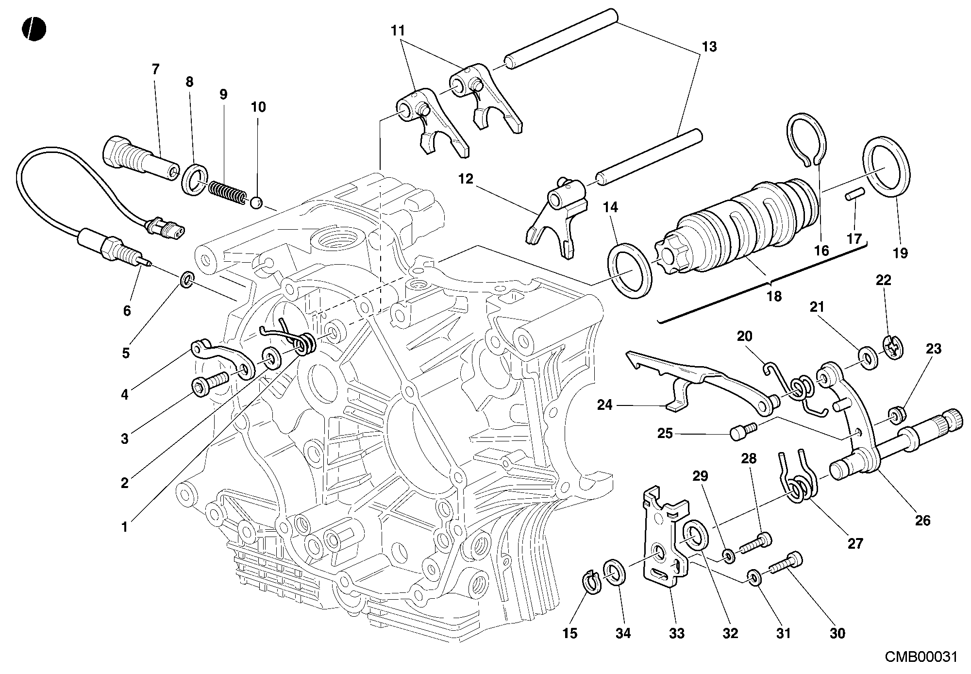 002 TAMBOUR CHANGEMENT VITESSE FOURCHETTE POUR SUPERBIKE 996 2001