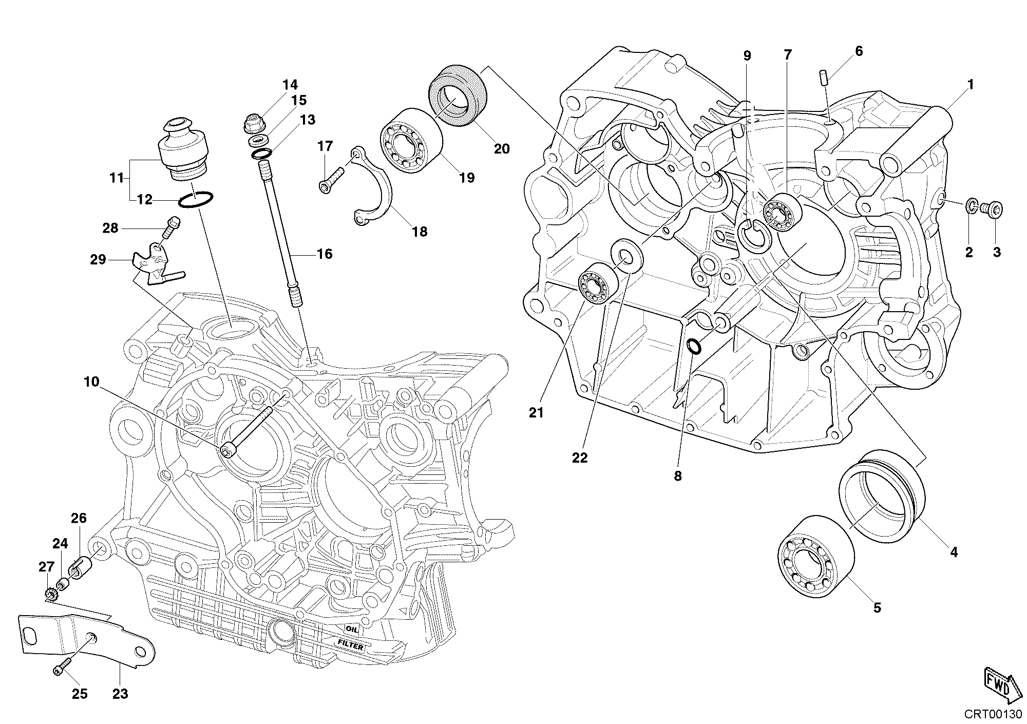 010 CARTER MOTEUR POUR SUPERBIKE 749 S 2003