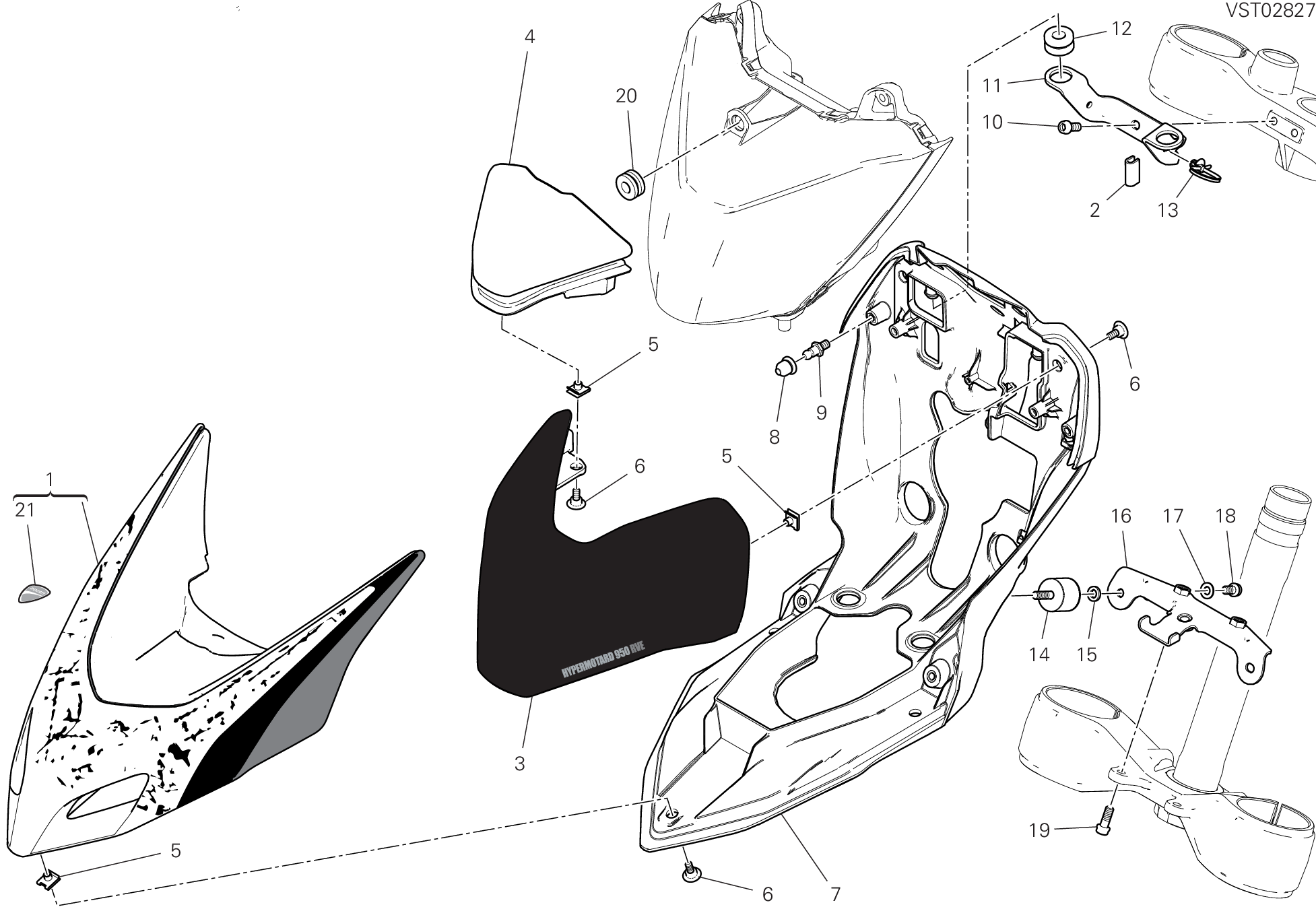 36A CAPOT AVANT POUR HYPERMOTARD 950 RVE 2024