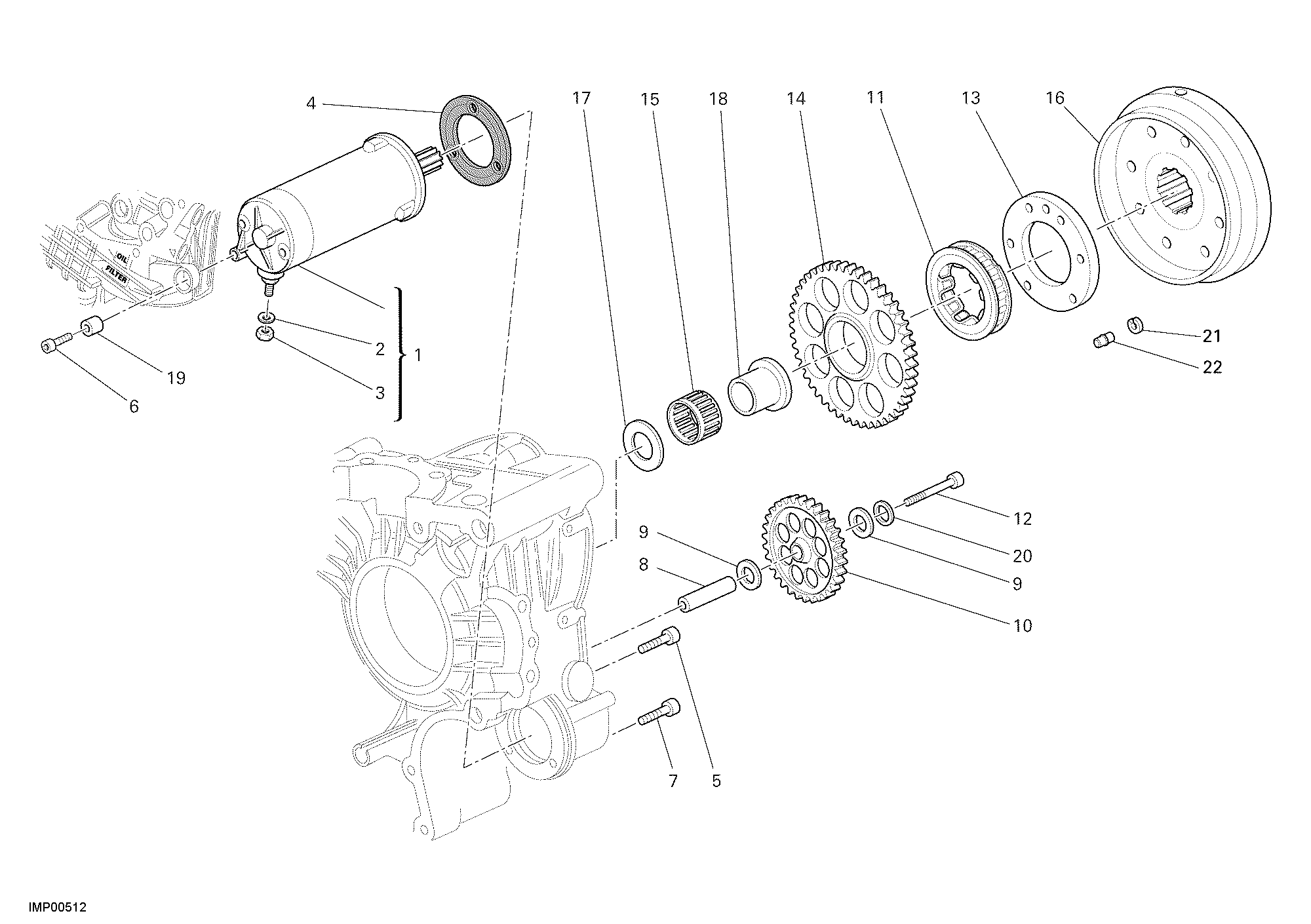 012 DEMARREUR ELECTRIQUE POUR HYPERMOTARD 1100 2008