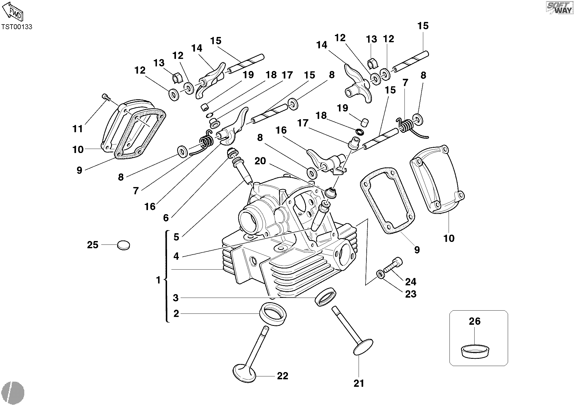014 CULASSE VERTICALE POUR SUPERSPORT 620 S 2003