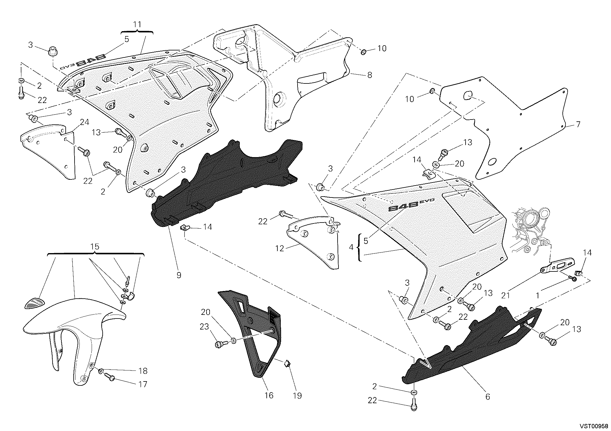34A HABILLAGE POUR SUPERBIKE 848 EVO 2011