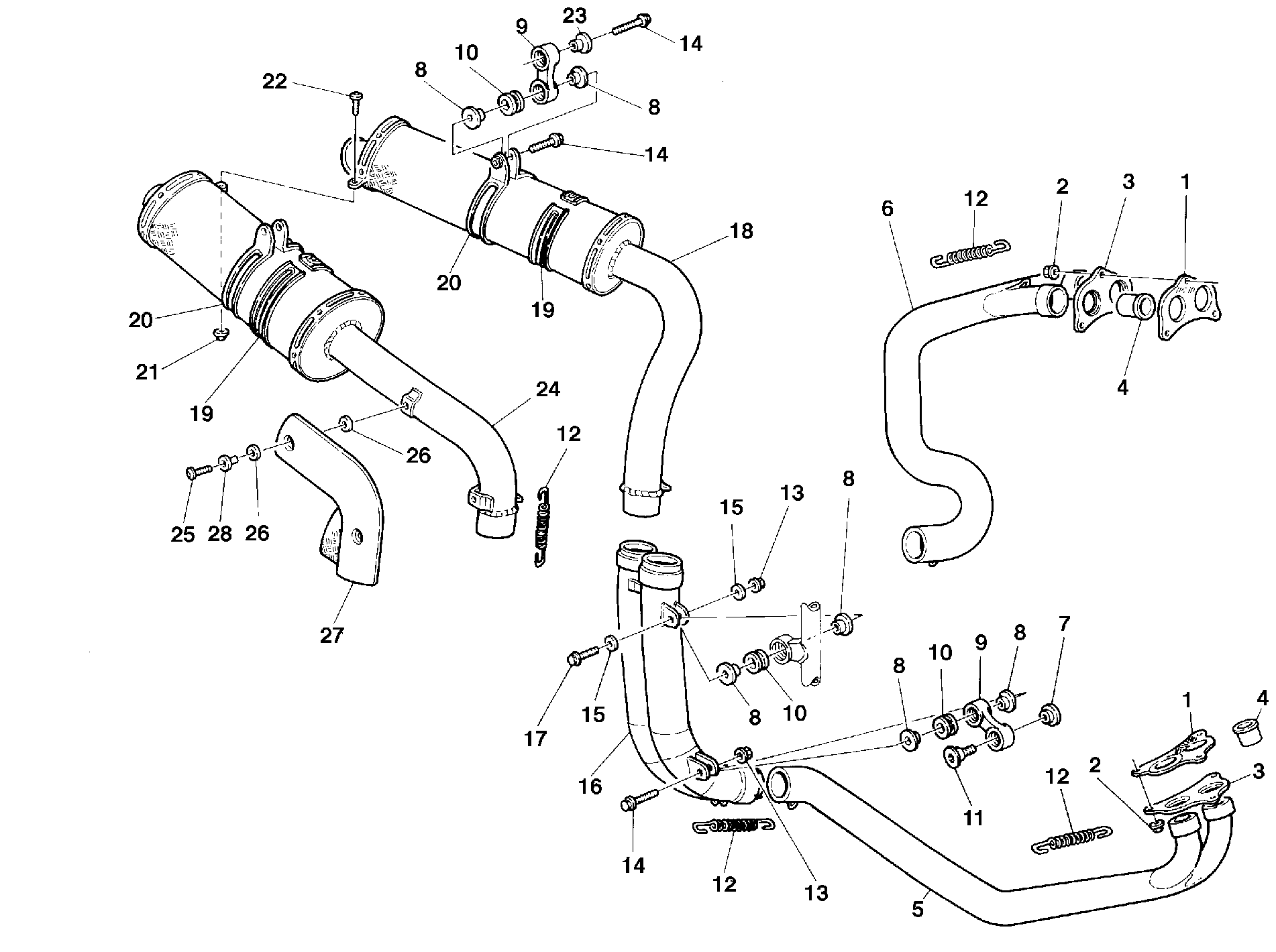 190 ECHAPPEMENT POUR SUPERBIKE 996 R 1999
