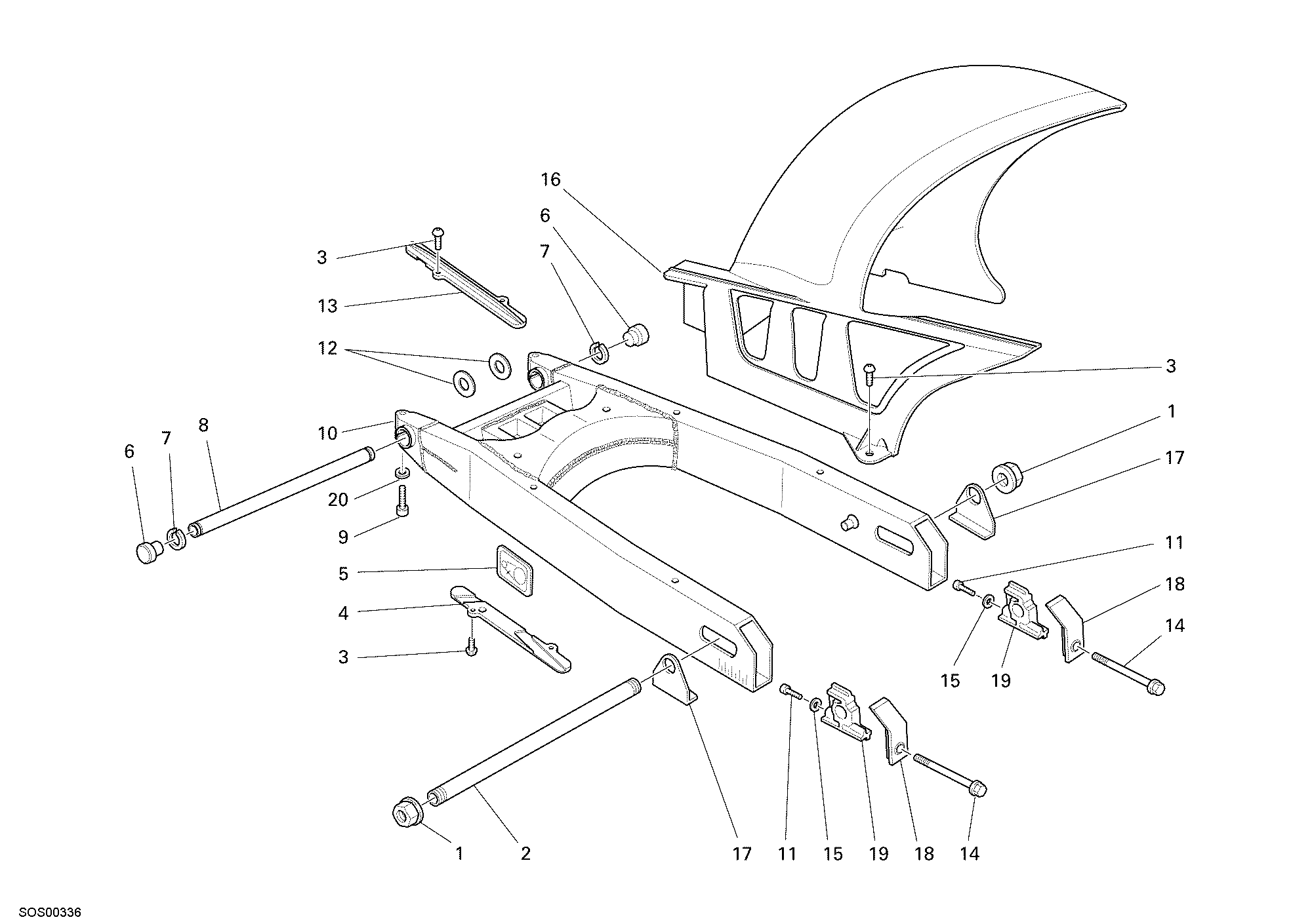 032 BRAS OSCILLANT POUR MONSTER 400 2007