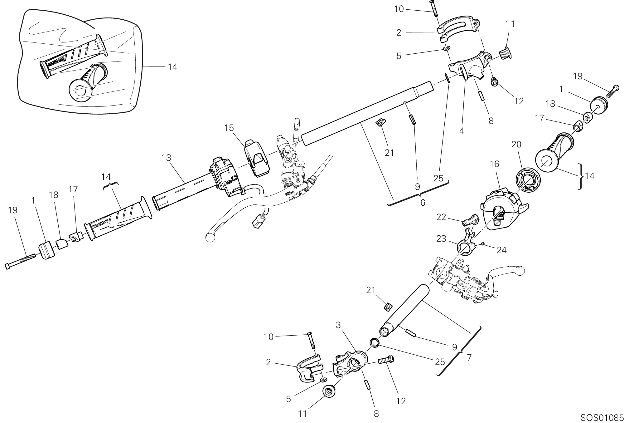 22A DEMI GUIDON POUR SUPERBIKE SUPERLEGGERA V4 2021