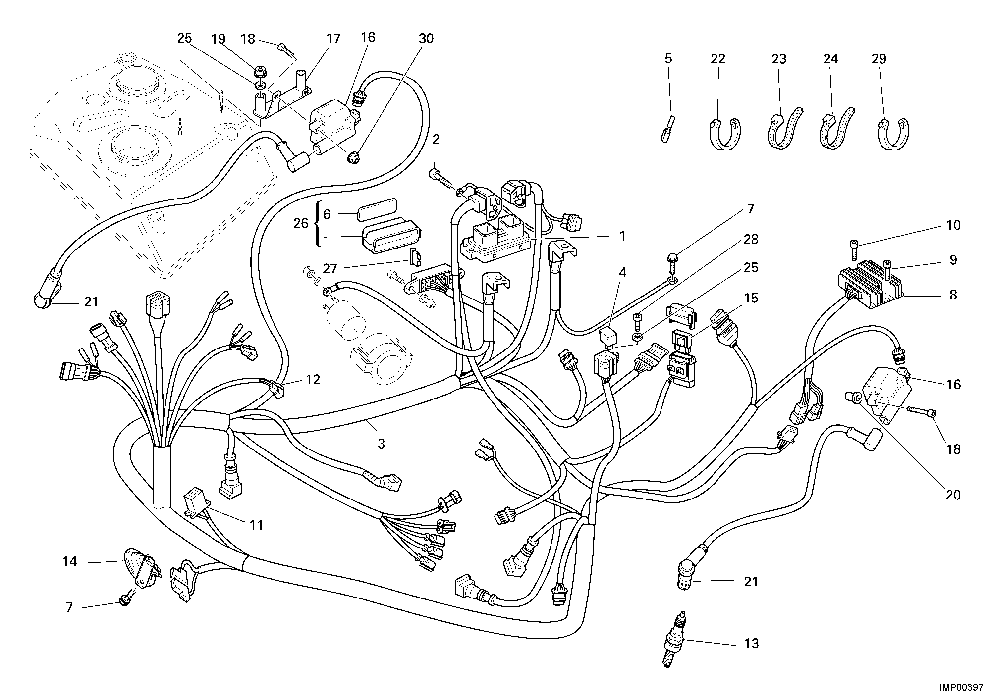 018 FAISCEAU DE FILS POUR MONSTER S2R 800 2006