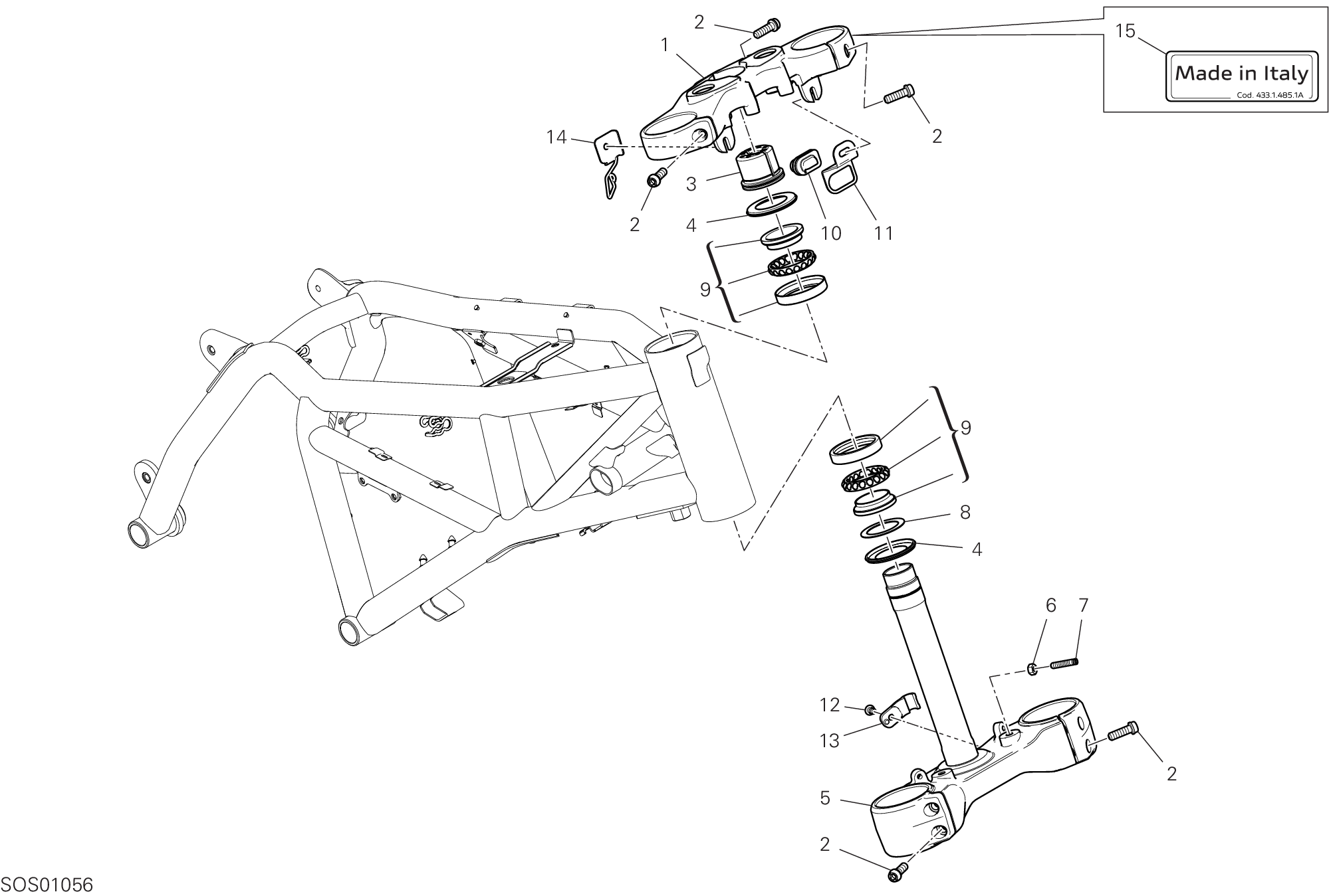 18A ENSEMBLE DIRECTION POUR SCRAMBLER 1100 SPORT PRO 2020