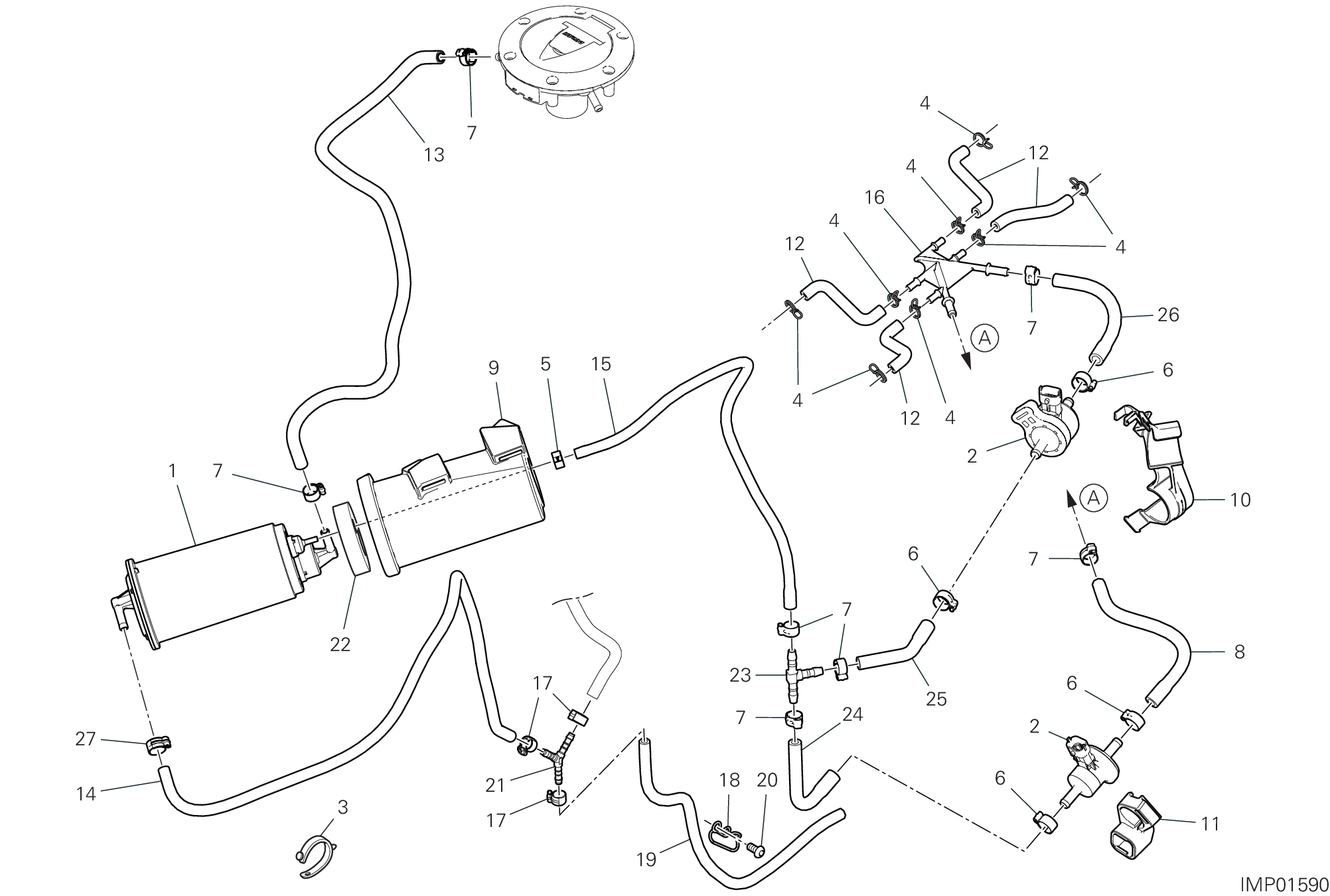 30C FILTRE CANISTER POUR MULTISTRADA V4 RALLY RADAR 2024