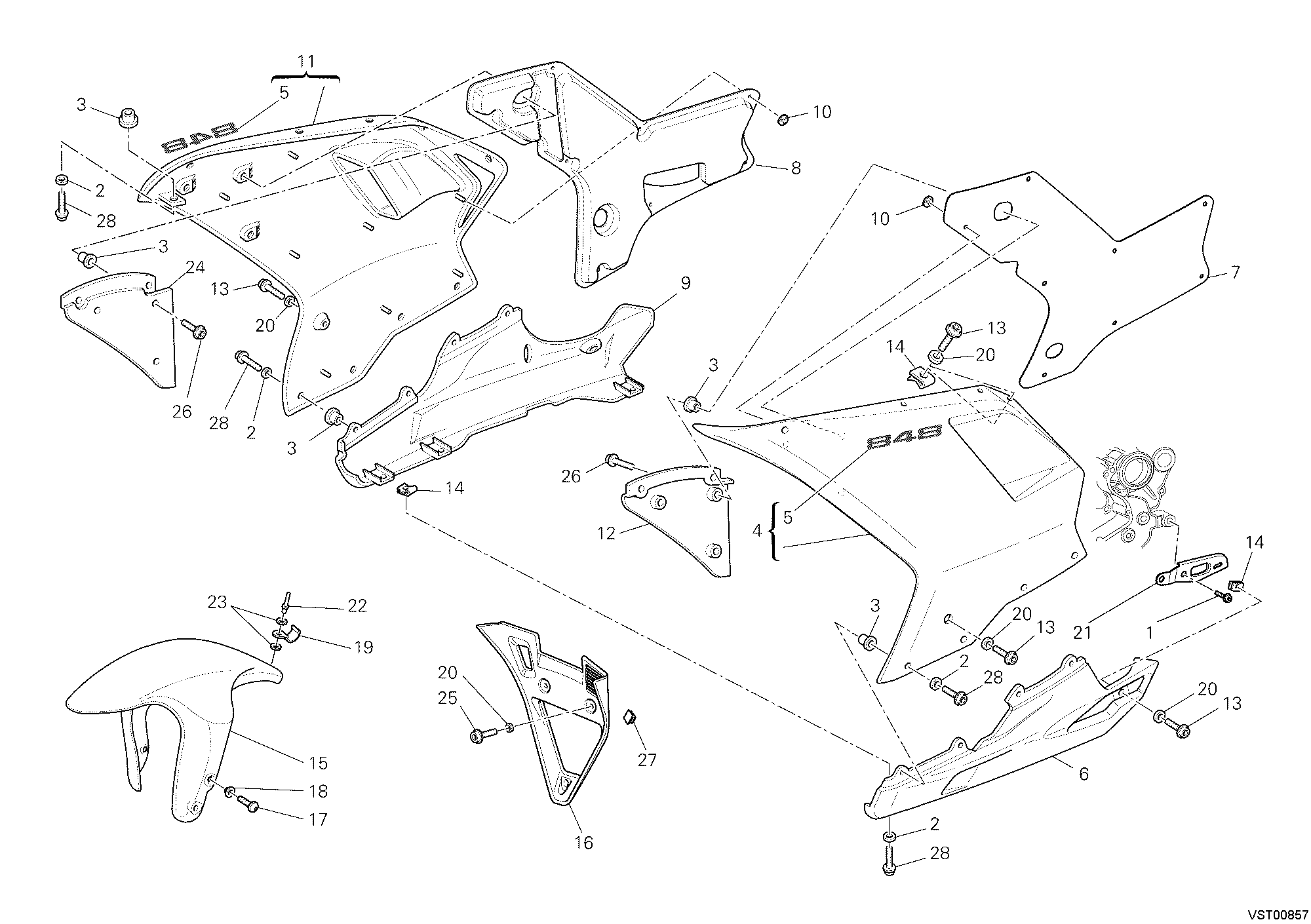 34A HABILLAGE POUR SUPERBIKE 848 2010