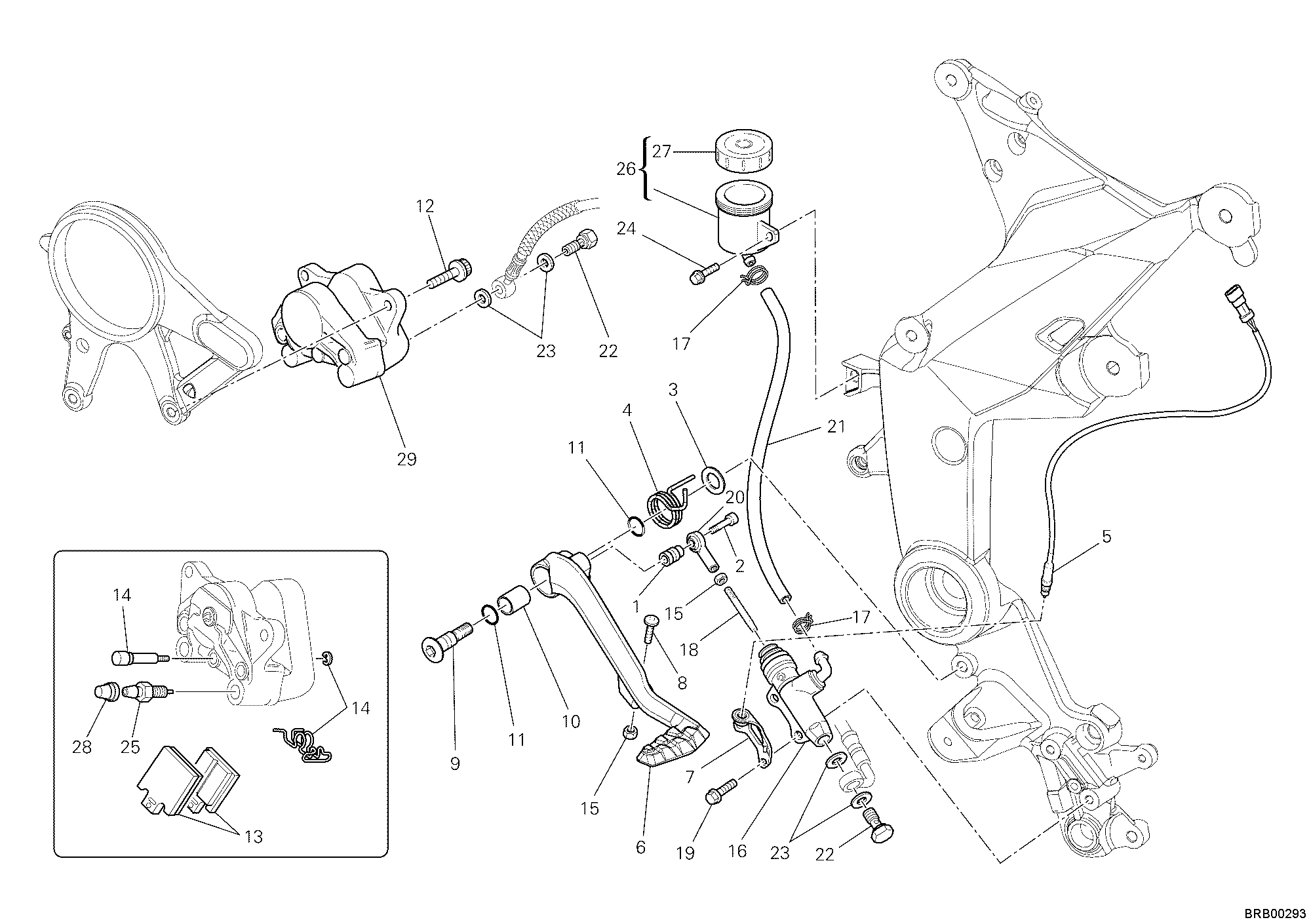025 SYSTEME DE FREIN ARRIERE POUR MULTISTRADA 1200 ABS 2010