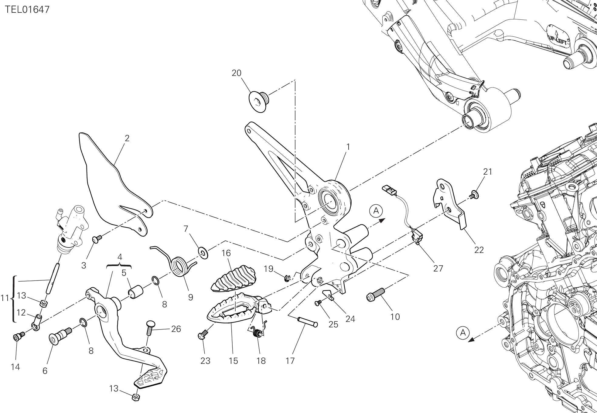 25B REPOSE PIEDS DROIT POUR DIAVEL V4 2023