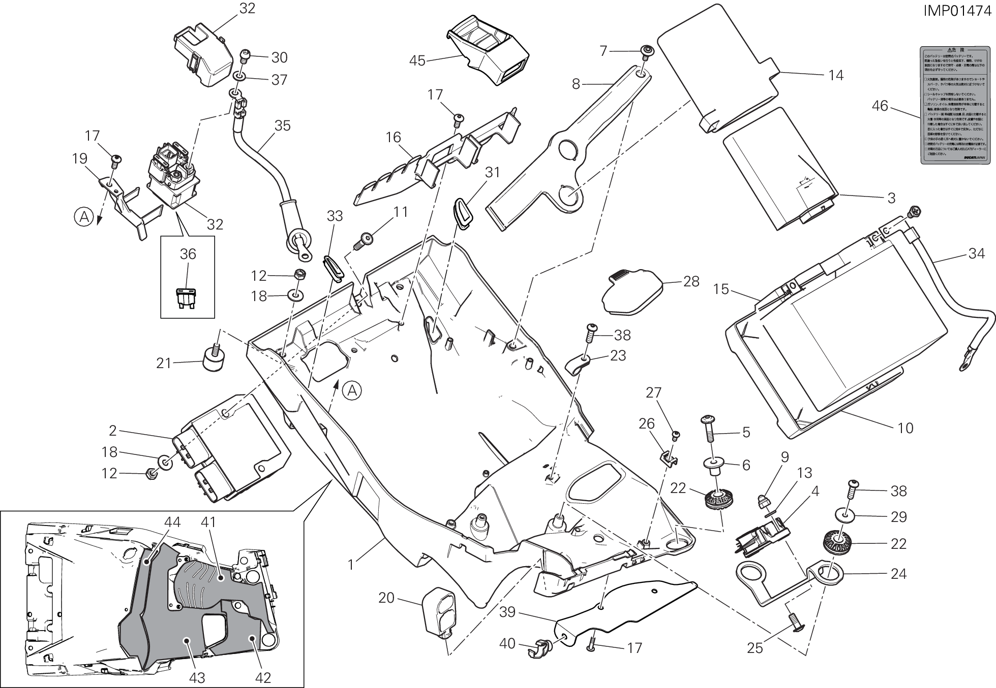 018 SUPPORT BATTERIE POUR MULTISTRADA V2 S 2022