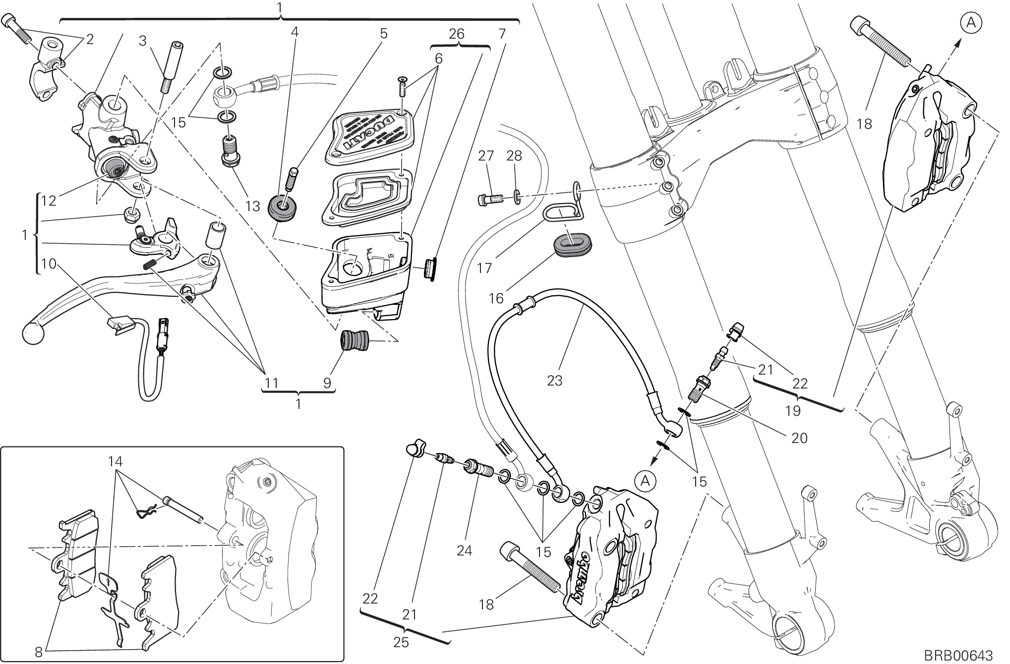 024 SYSTEME DE FREIN AVANT POUR XDIAVEL 2018