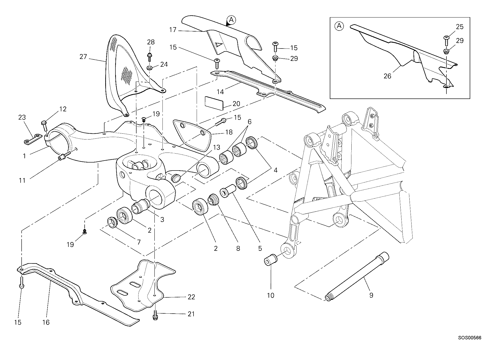 032 BRAS OSCILLANT POUR HYPERMOTARD 1100 EVO SP 2010