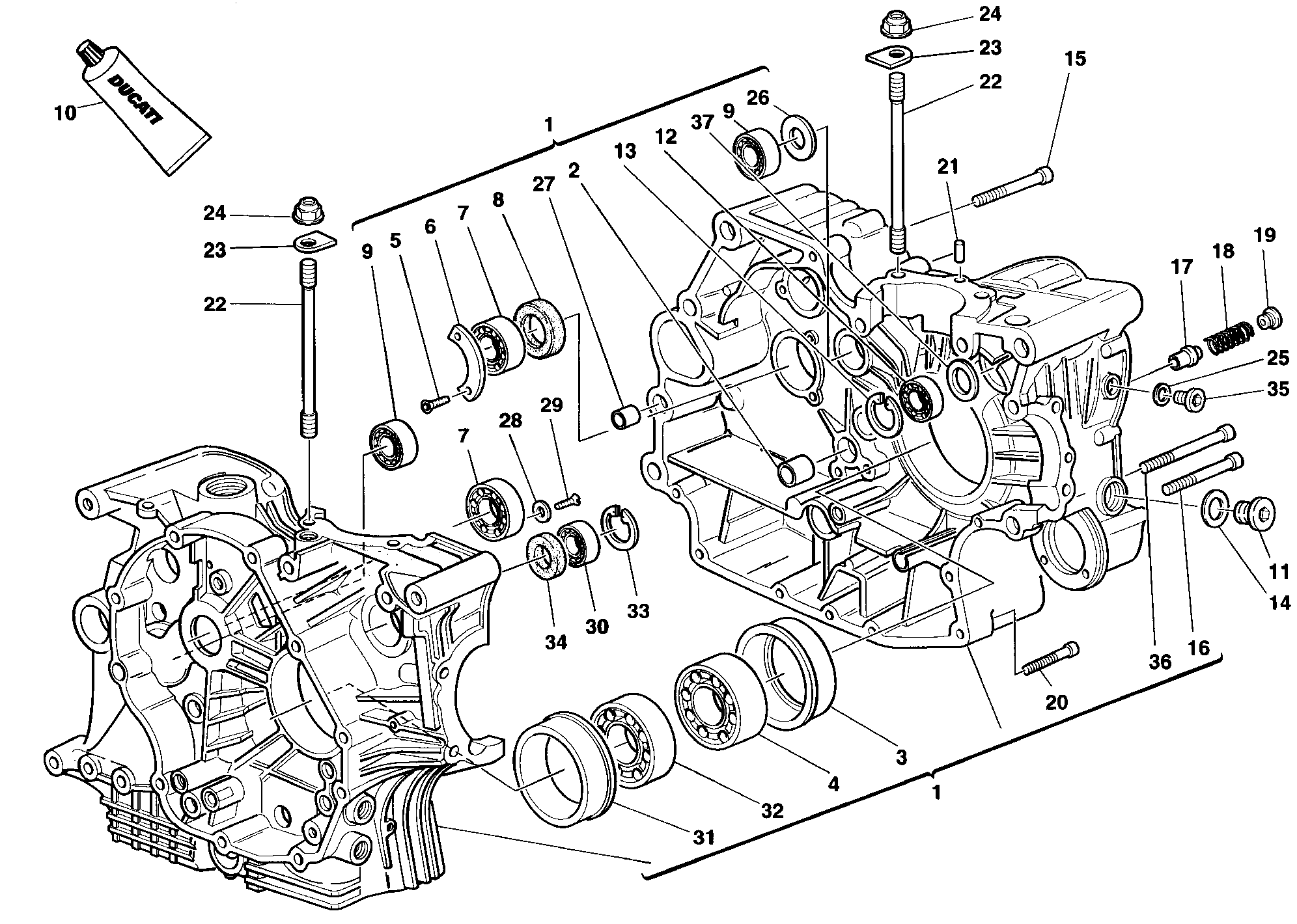 010 CARTER MOTEUR POUR SUPERBIKE 748 1998
