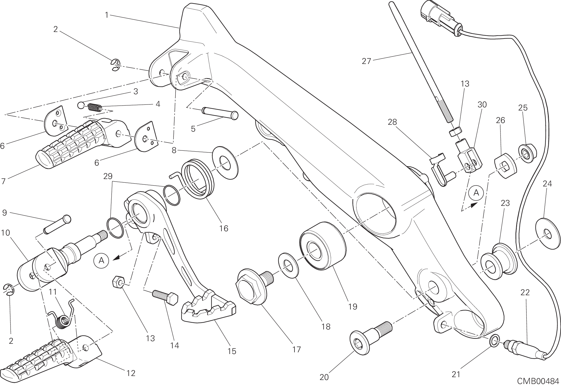 27B REPOSE PIEDS DROIT POUR MONSTER 659 AUSTRALIA 2019
