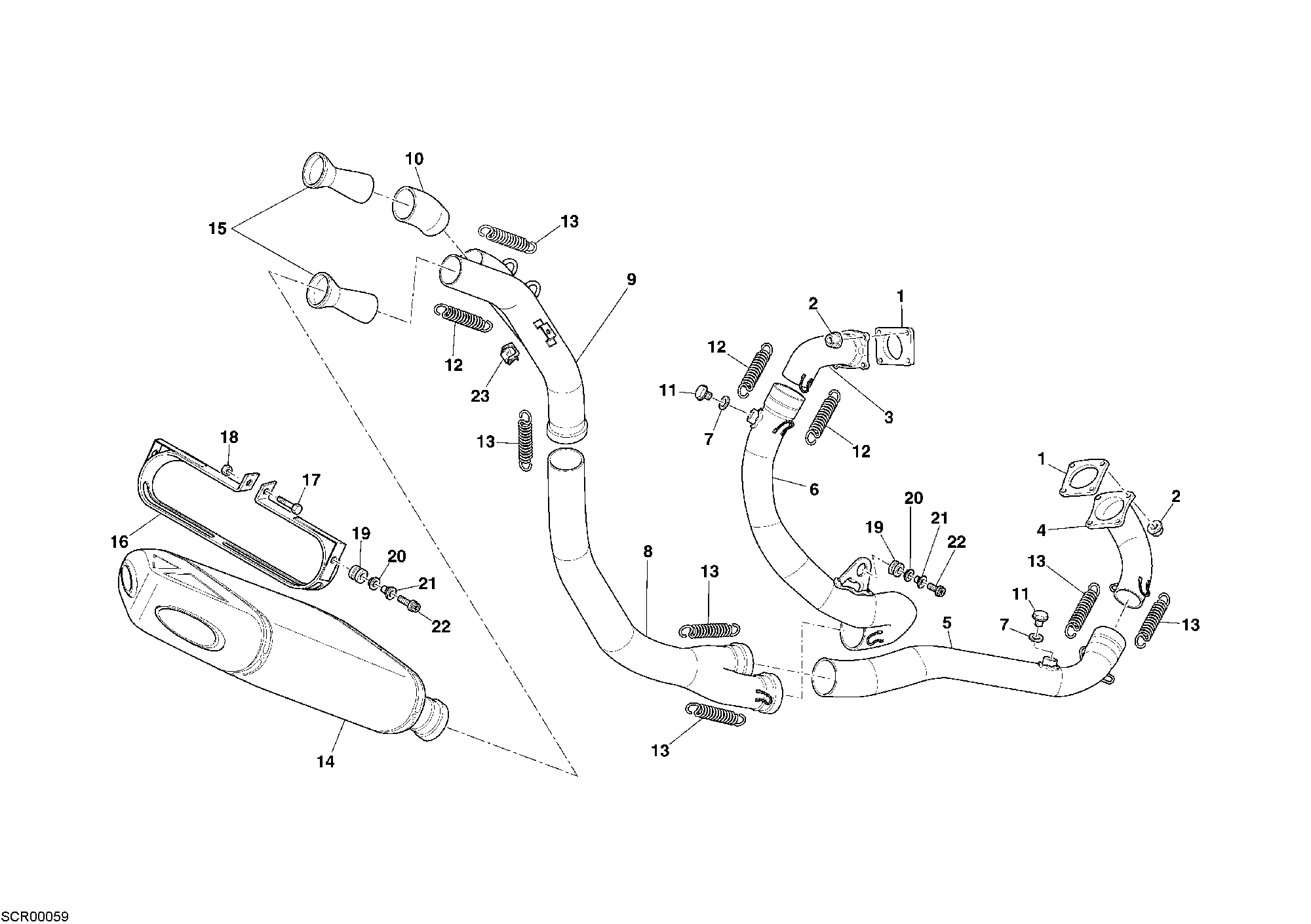 019 ECHAPPEMENT POUR SUPERBIKE 999 RS 2005
