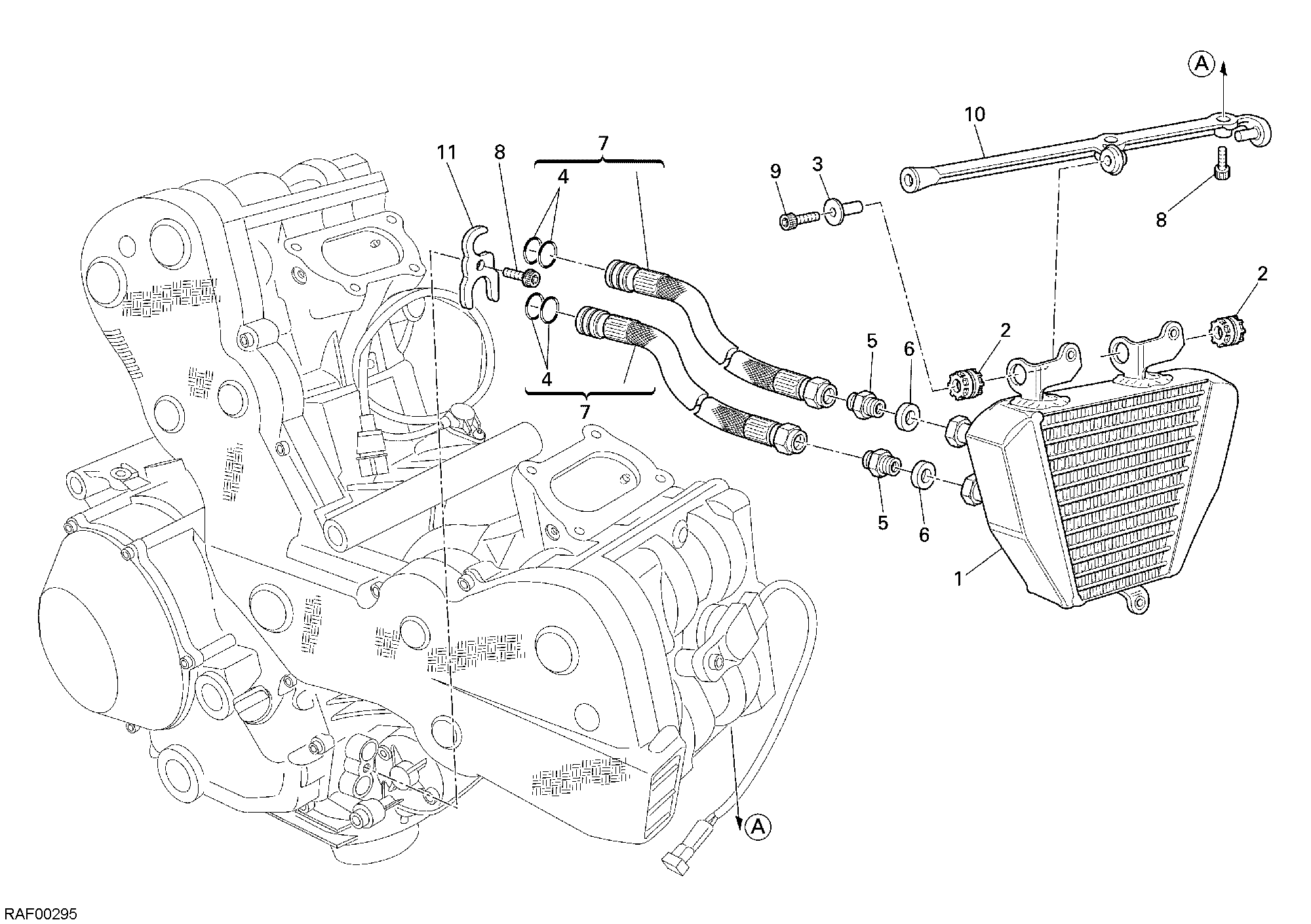016 RADIATEUR A HUILE POUR SUPERBIKE 1098 R 2009