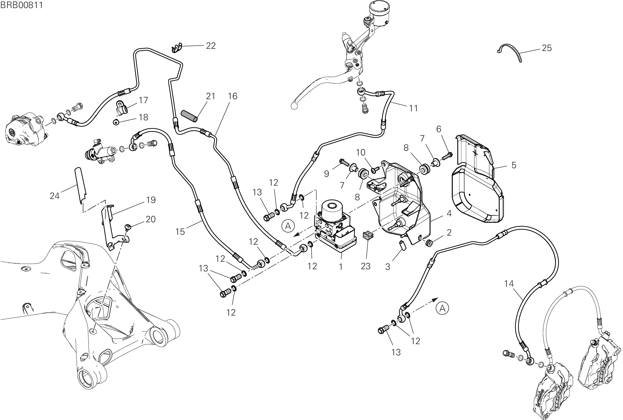 20C SYSTEME DE FREIN ABS POUR SUPERBIKE PANIGALE V4 S 2023