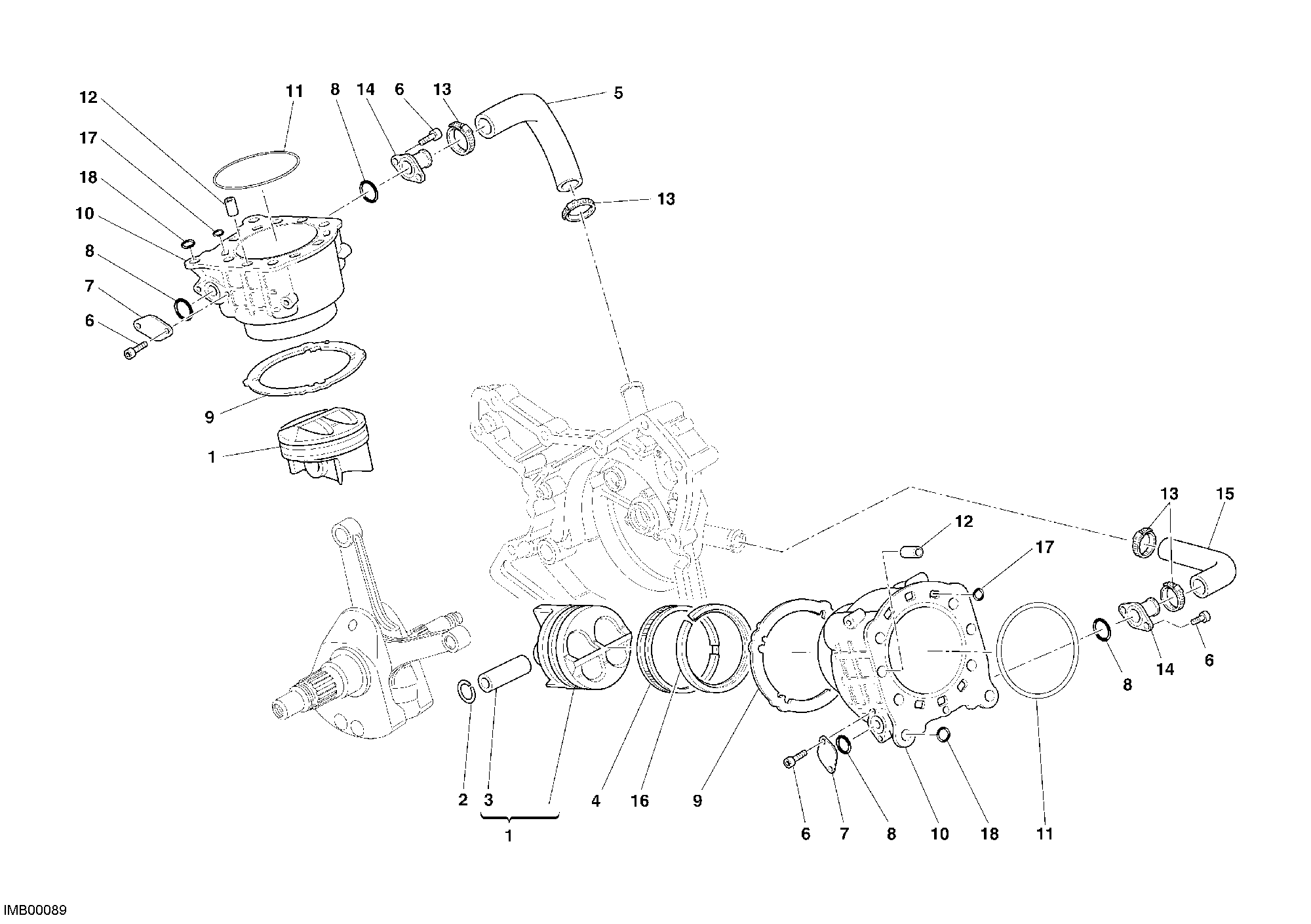 007 CYLINDRE PISTON POUR SUPERBIKE 999 RS 2005