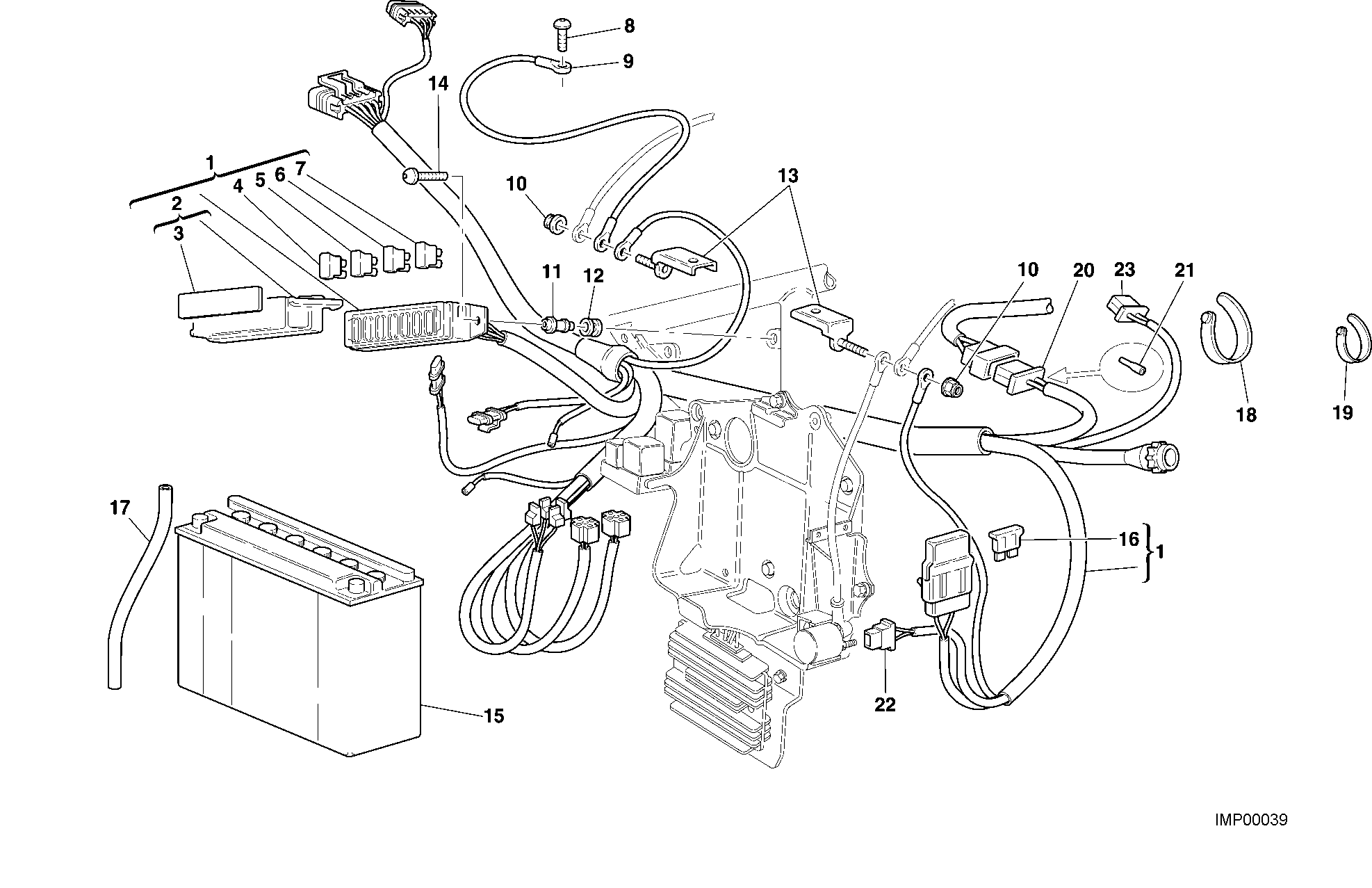 017 FAISCEAU DE FILS POUR SUPERBIKE 748 2000