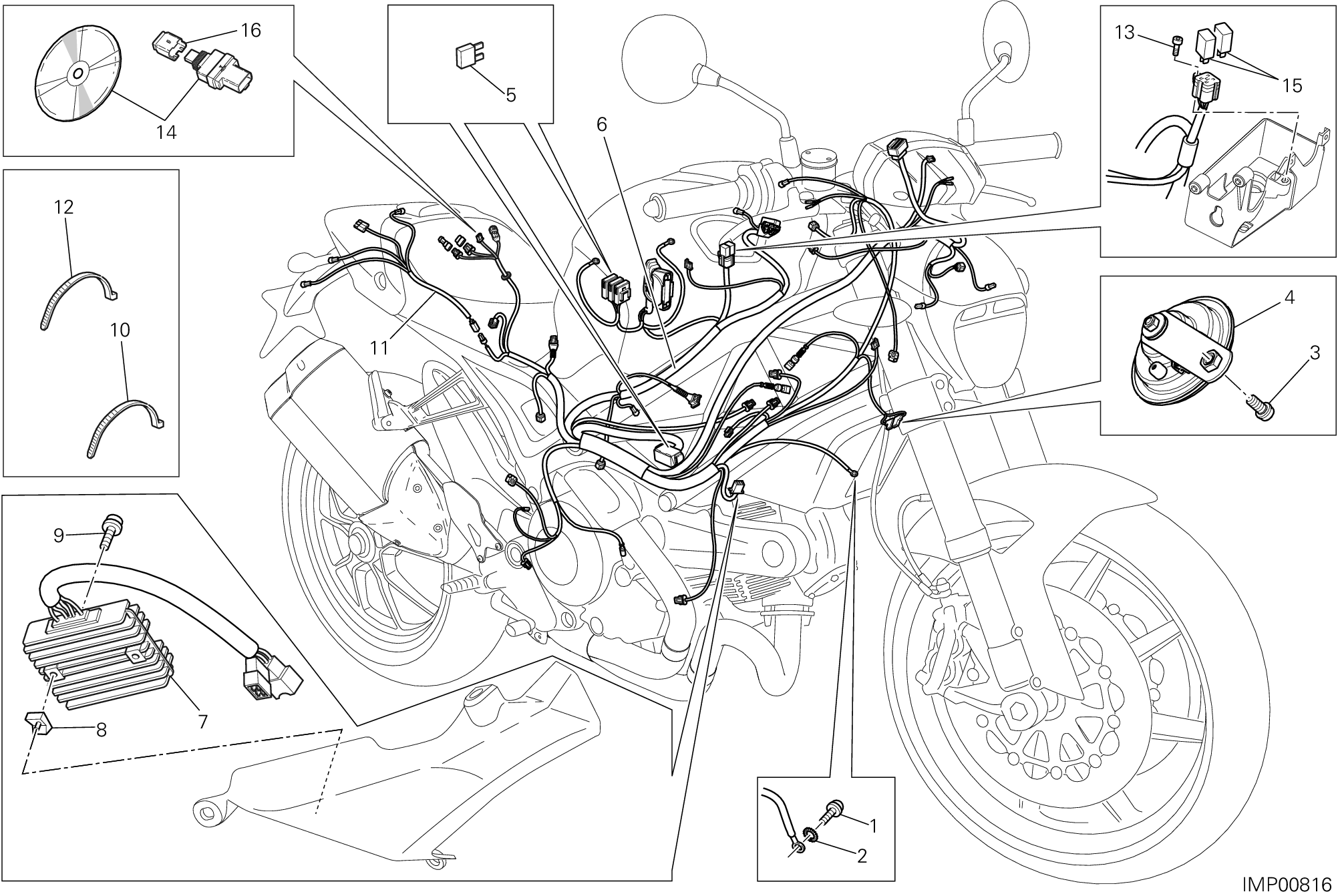 018 FAISCEAU DE FILS POUR MONSTER 1100 EVO ANNIVERSARY 2013