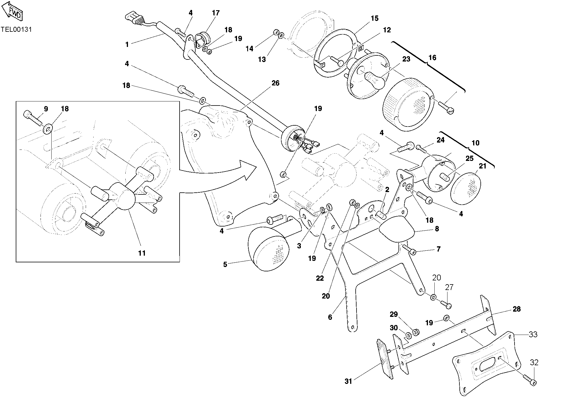 035 FEU ARRIERE POUR SPORTCLASSIC MH900E 2001