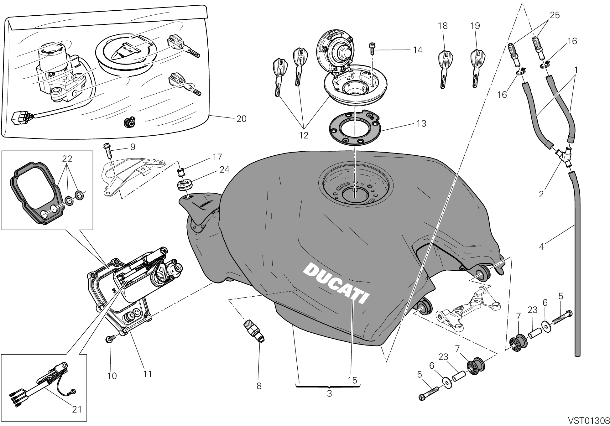 032 RESERVOIR POUR SUPERBIKE 899 PANIGALE ABS 2014