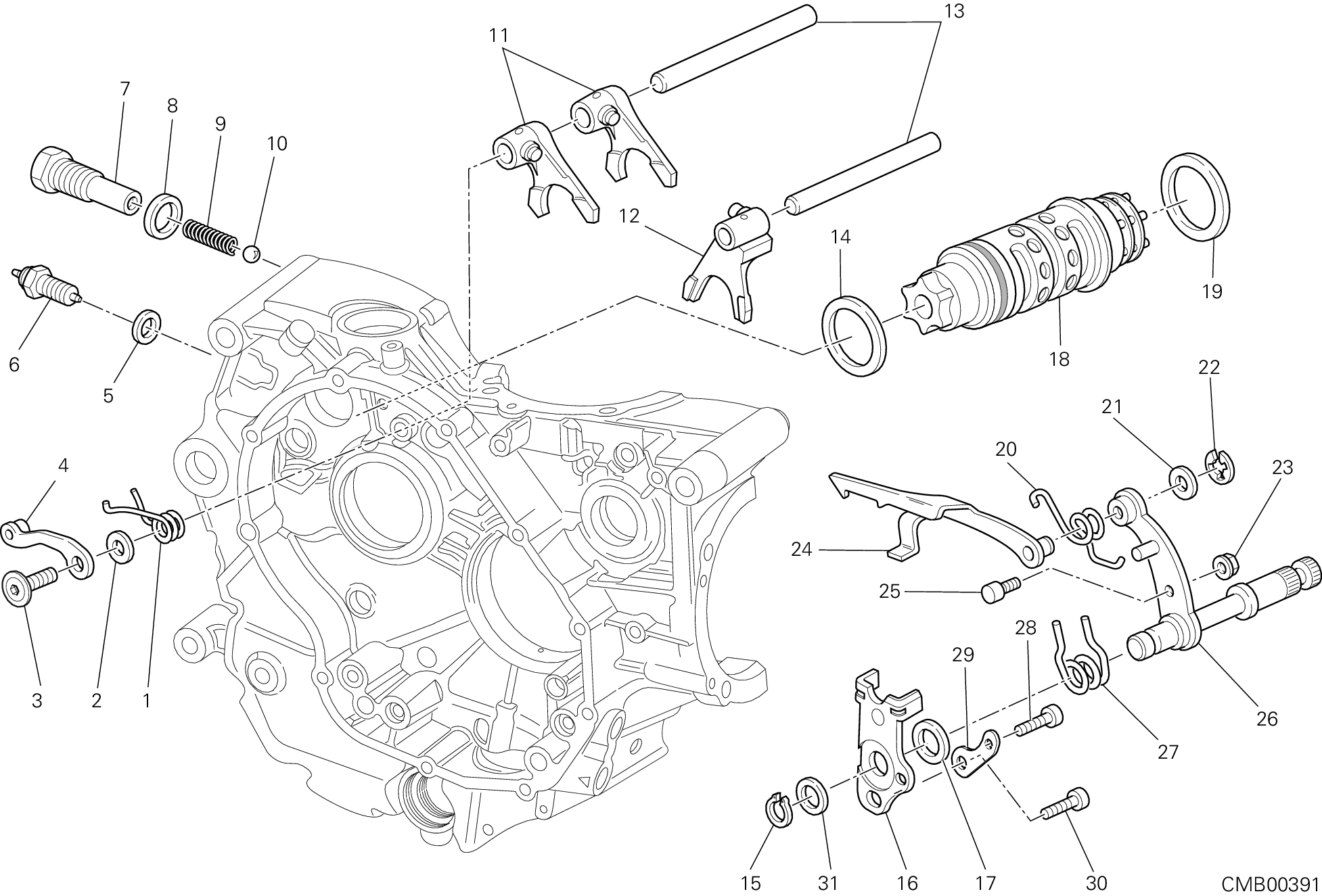 002 ARBRE SELECTEUR DE VITESSES POUR HYPERMOTARD 796 2012