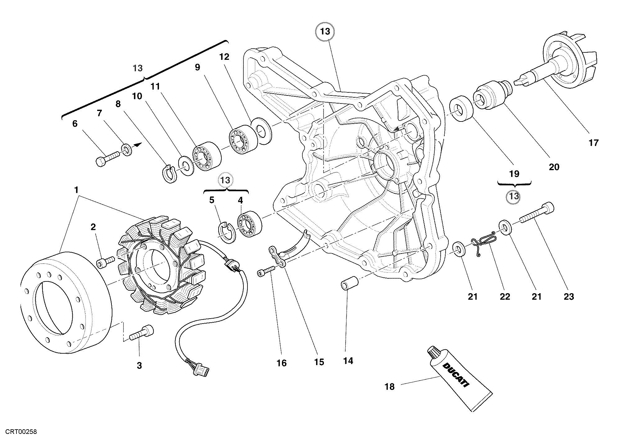 011 COUVERCLE GENERATEUR POUR SUPERBIKE 999 R XEROX 2006