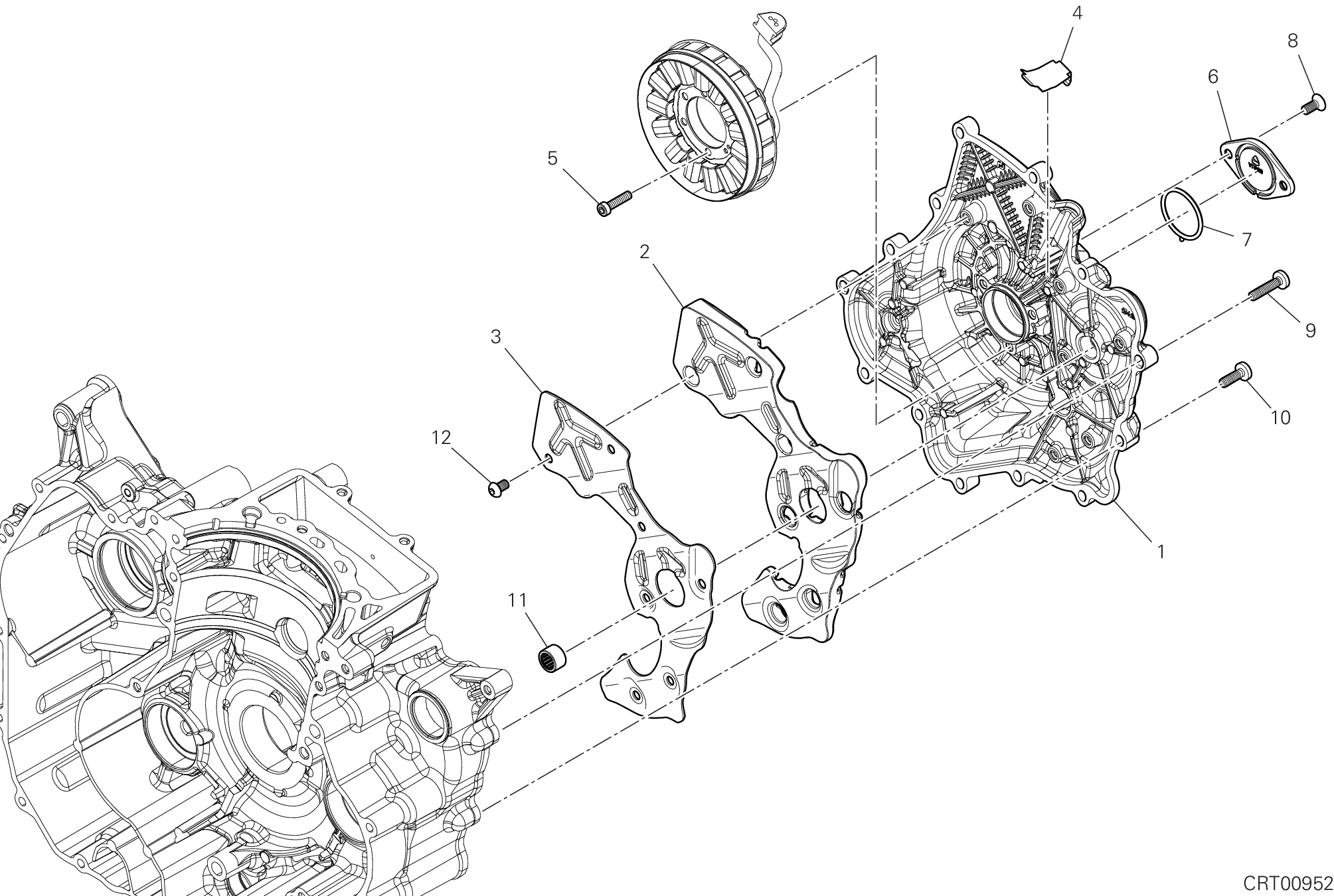 04B COUVERCLE ALTERNATEUR POUR HYPERMOTARD 698 MONO 2024