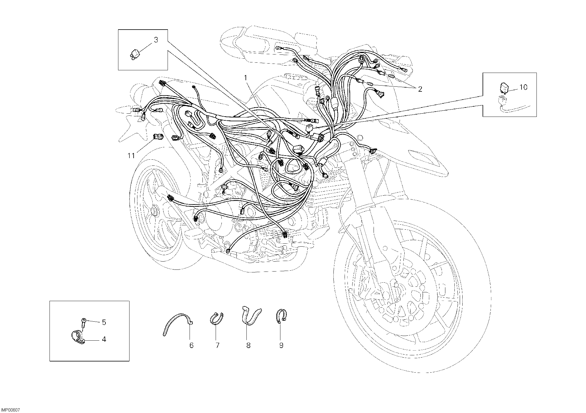 019 FAISCEAU DE FILS POUR HYPERMOTARD 796 2011
