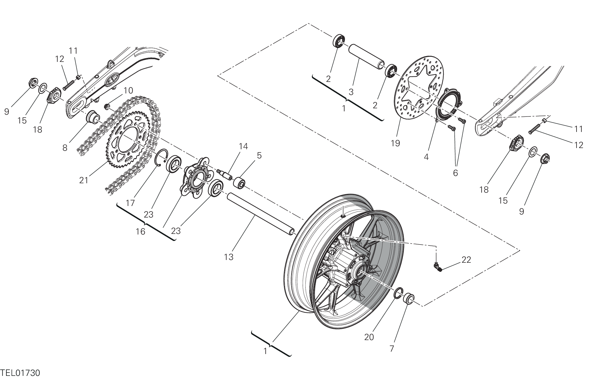 28A ROUE ARRIERE POUR HYPERMOTARD 698 MONO RVE 2024