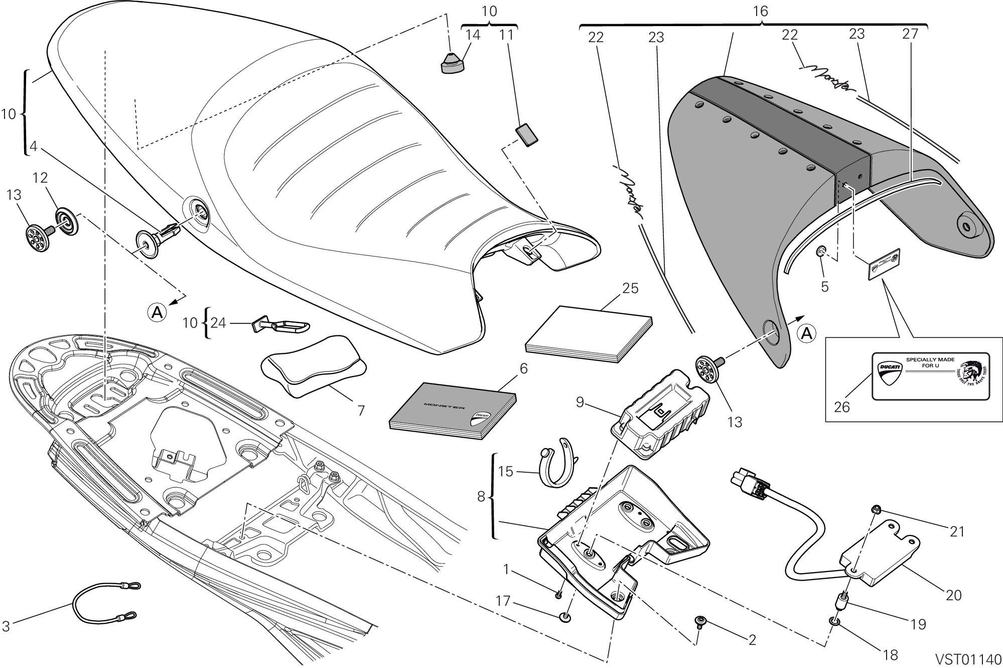 037 SELLE POUR MONSTER 1100 DIESEL 2013