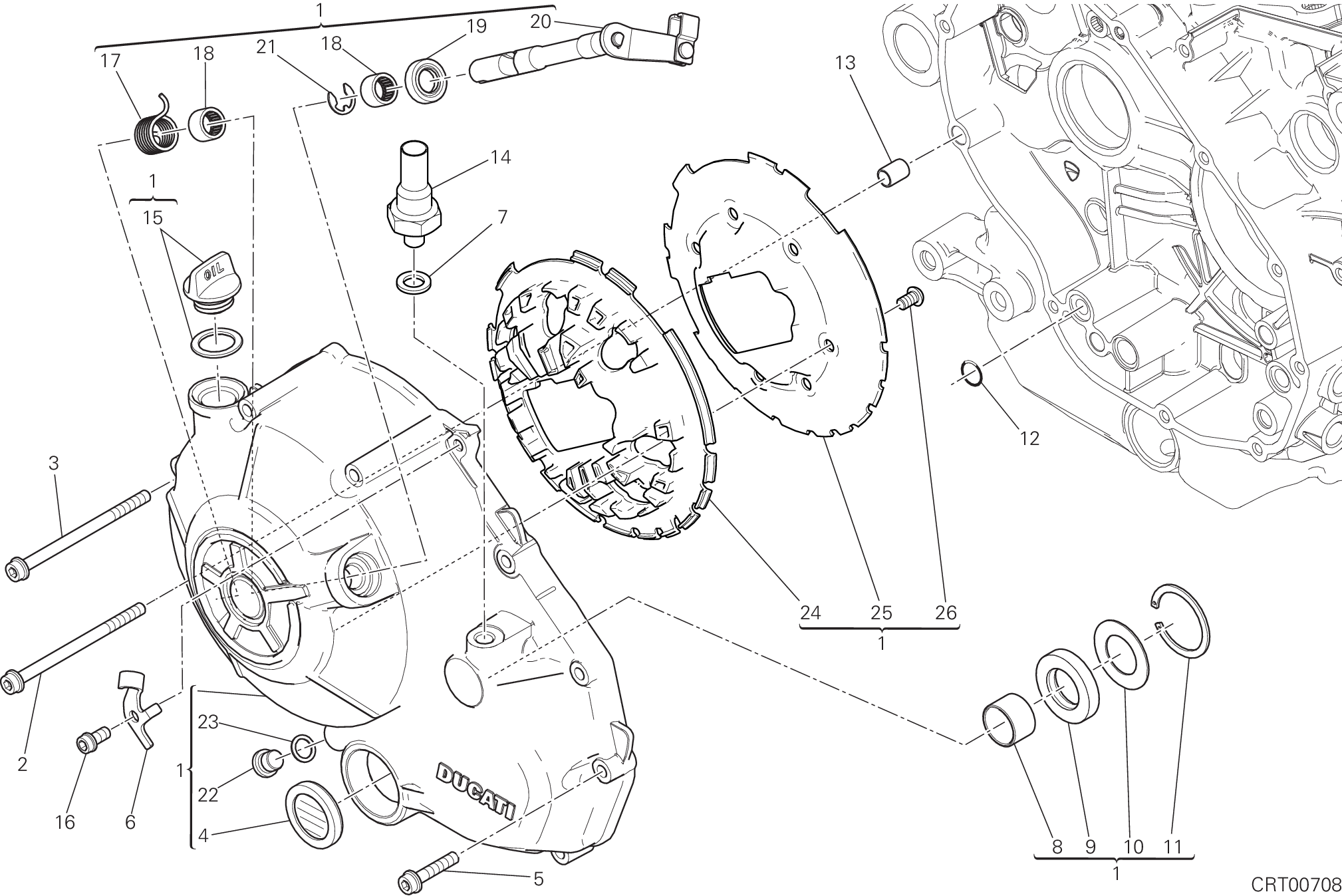 005 COUVERCLE EMBRAYAGE POUR SCRAMBLER SIXTY2 2018
