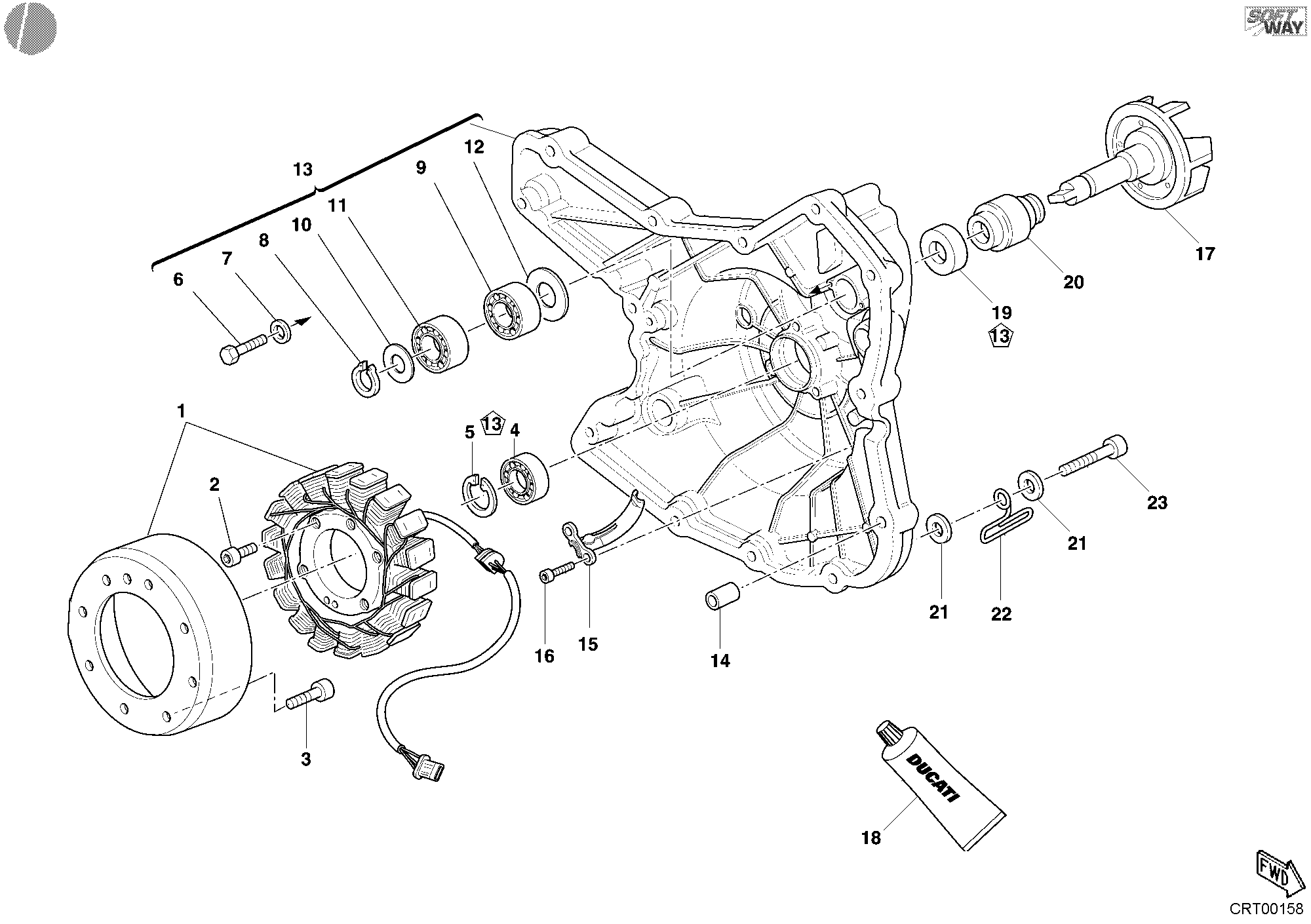 11A COUVERCLE GENERATEUR POUR SUPERBIKE 749 R 2006