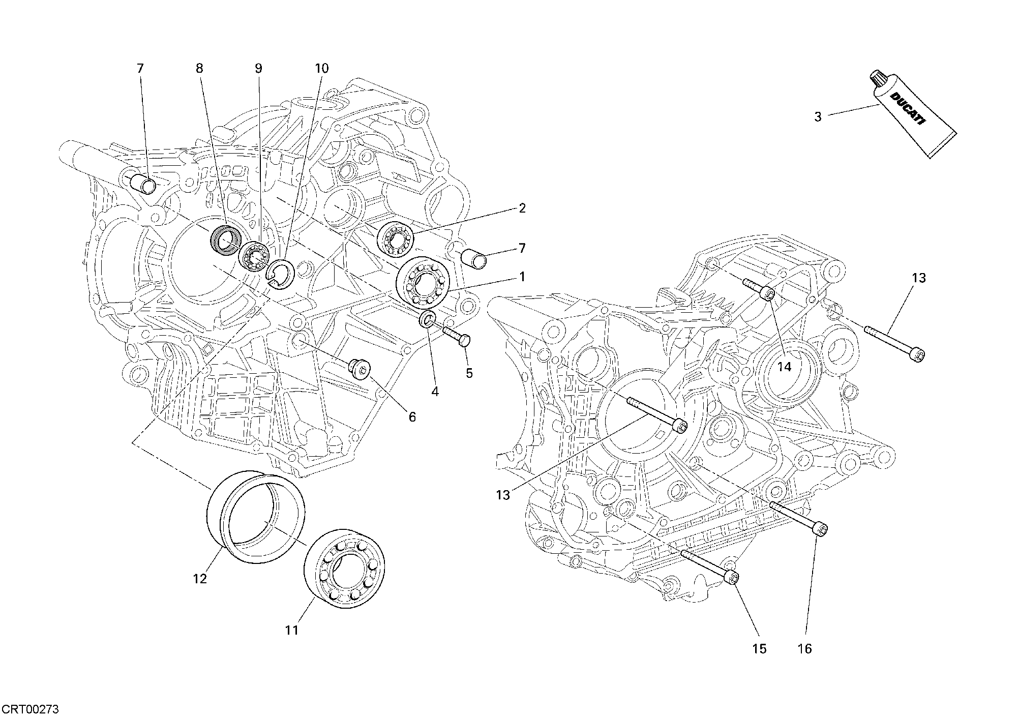10A ROULEMENTS CARTER MOTEUR POUR MONSTER S4RS 2007