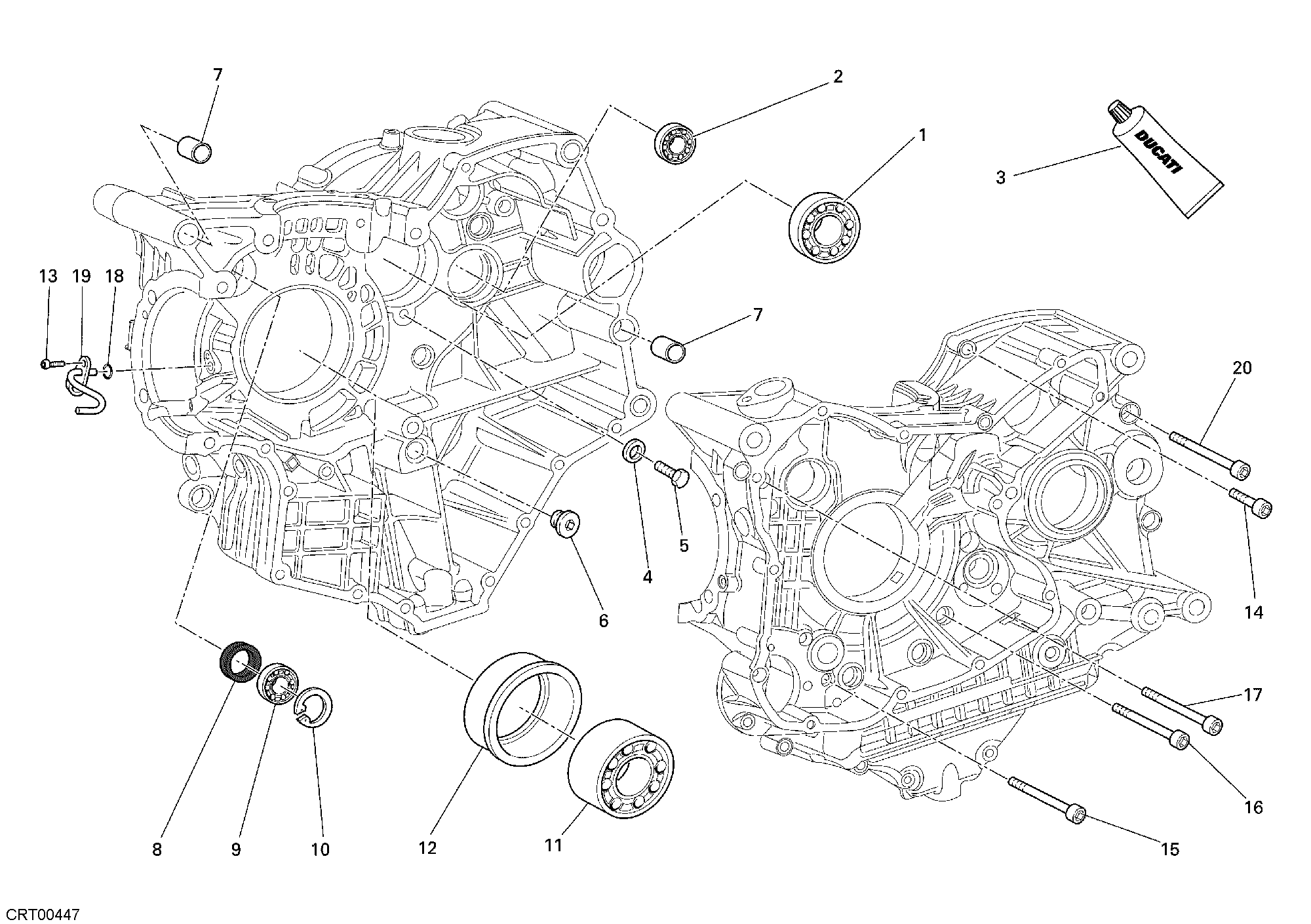 10A ROULEMENTS CARTER MOTEUR POUR SUPERBIKE 1098 R 2009