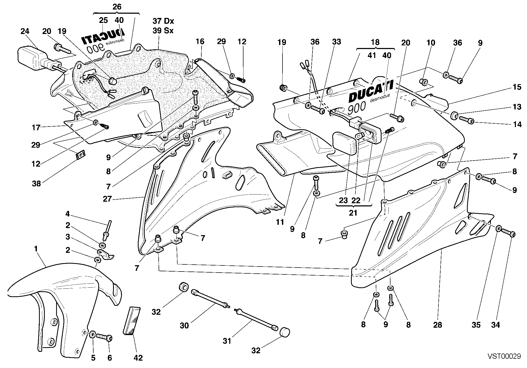 040 HABILLAGE POUR SUPERSPORT 900 SS 2000