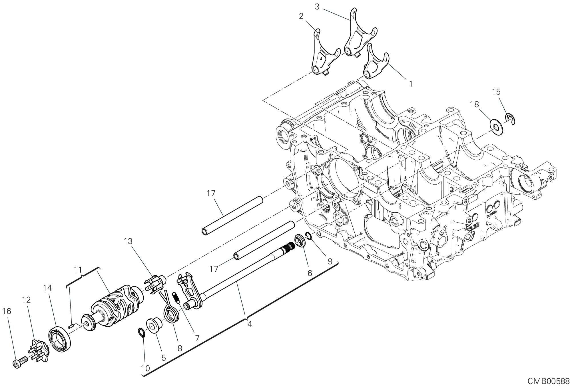 02A TAMBOUR CHANGEMENT VITESSE FOURCHETTE POUR DIAVEL V4 2023