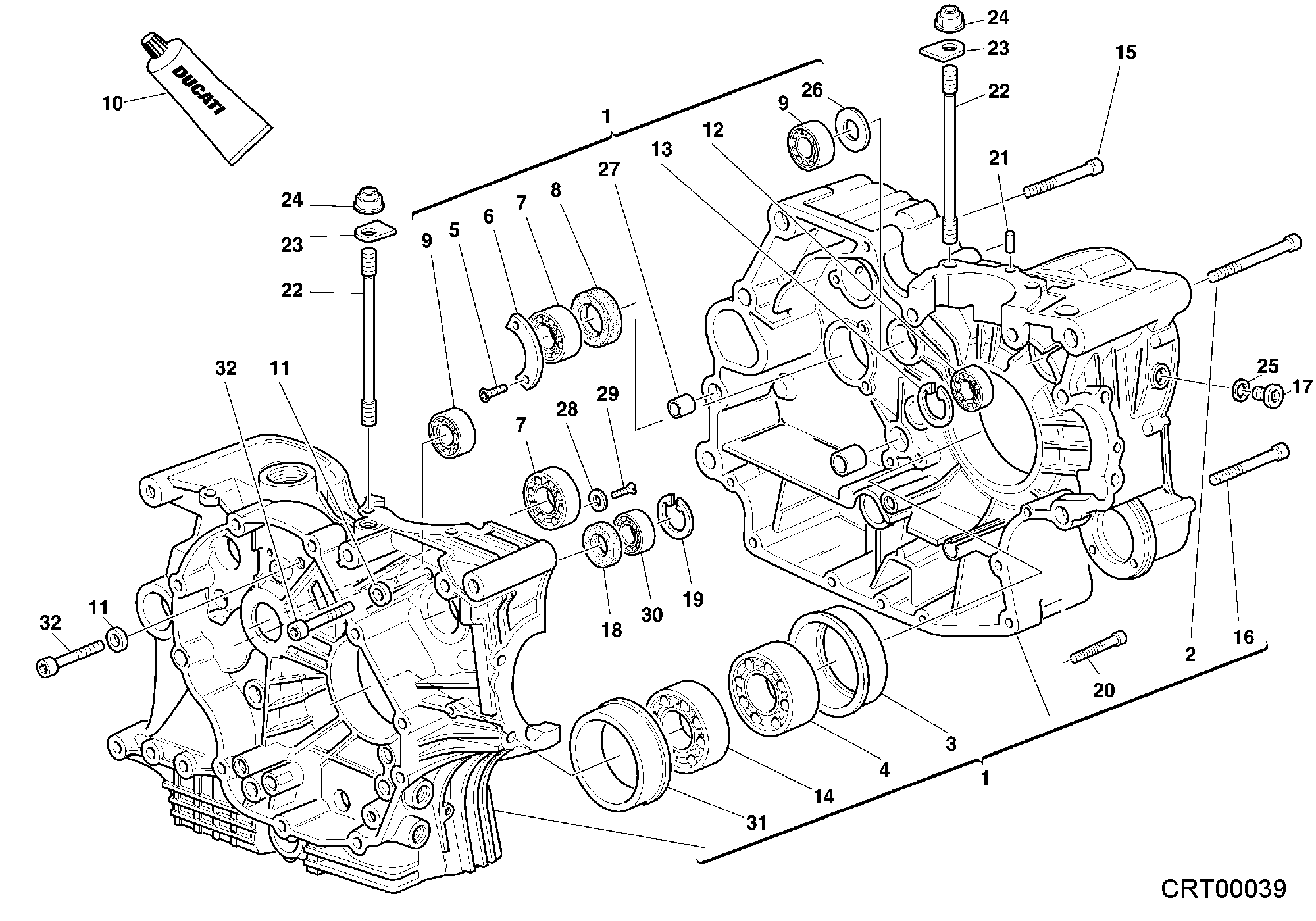 010 CARTER MOTEUR POUR SUPERBIKE 748 RS 2000