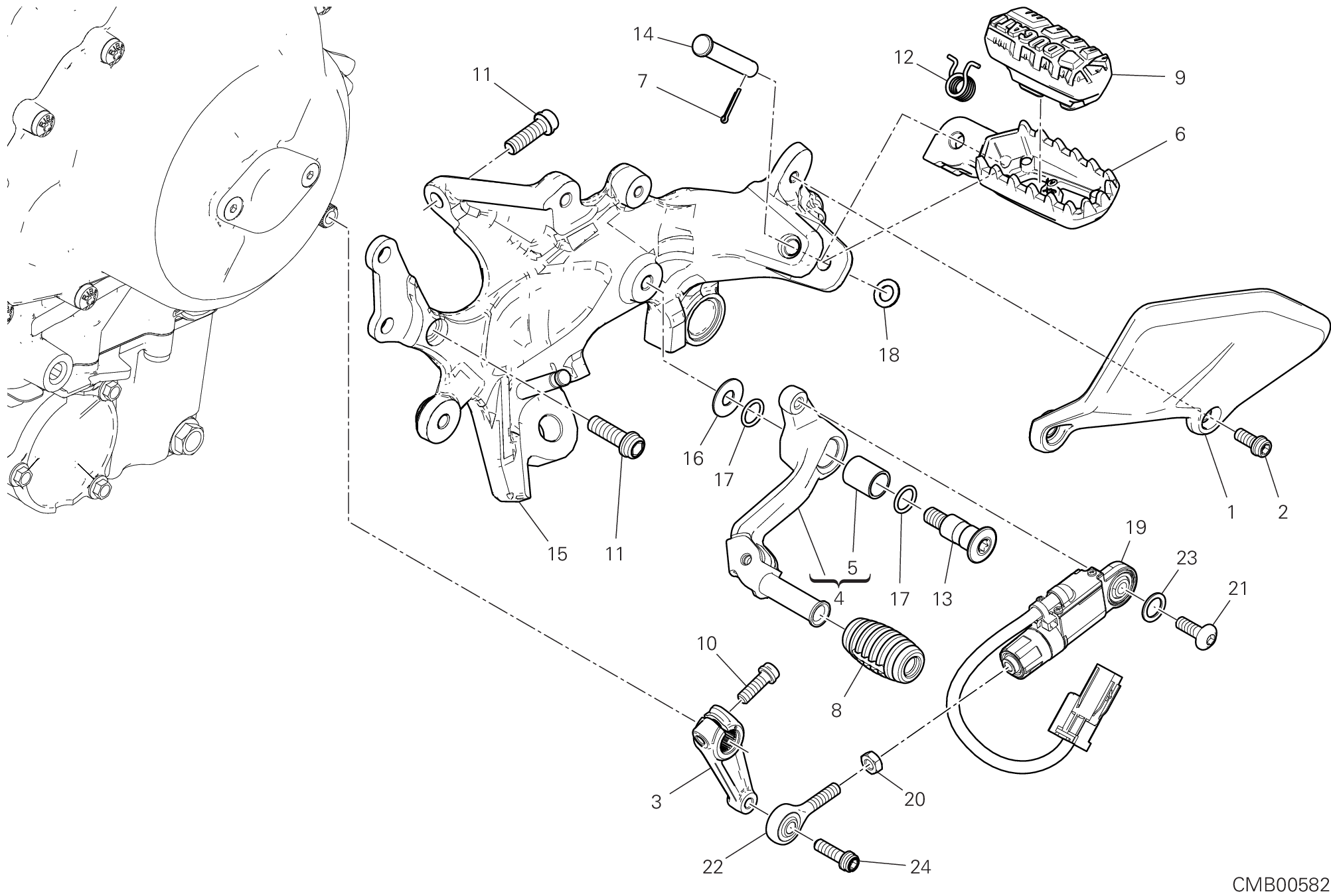 26A REPOSE PIED GAUCHE POUR MULTISTRADA V4 PIKES PEAK 2024