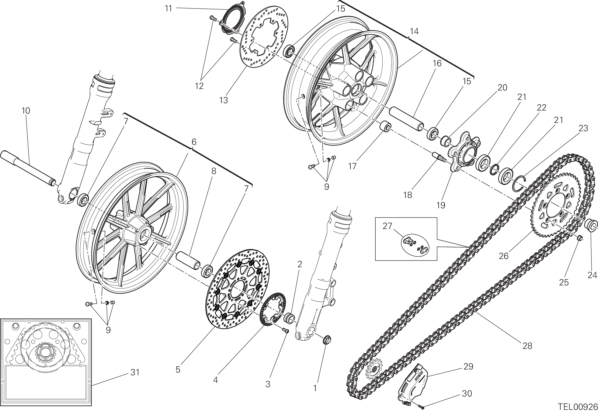 026 RUOTA ANTERIORE E POSTERIORE POUR SCRAMBLER SIXTY2 2016