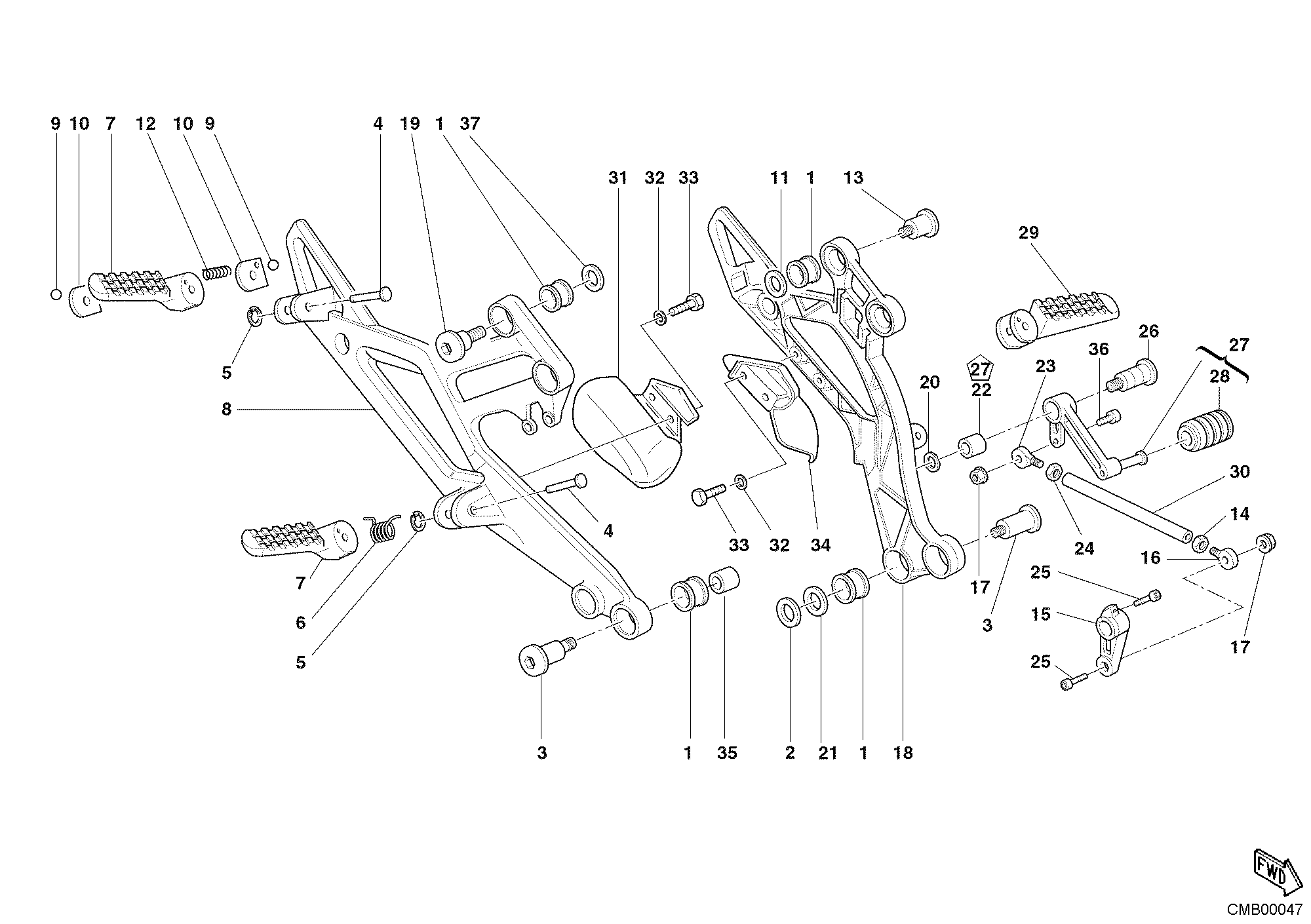031 REPOSE PIEDS POUR MONSTER 620 2003